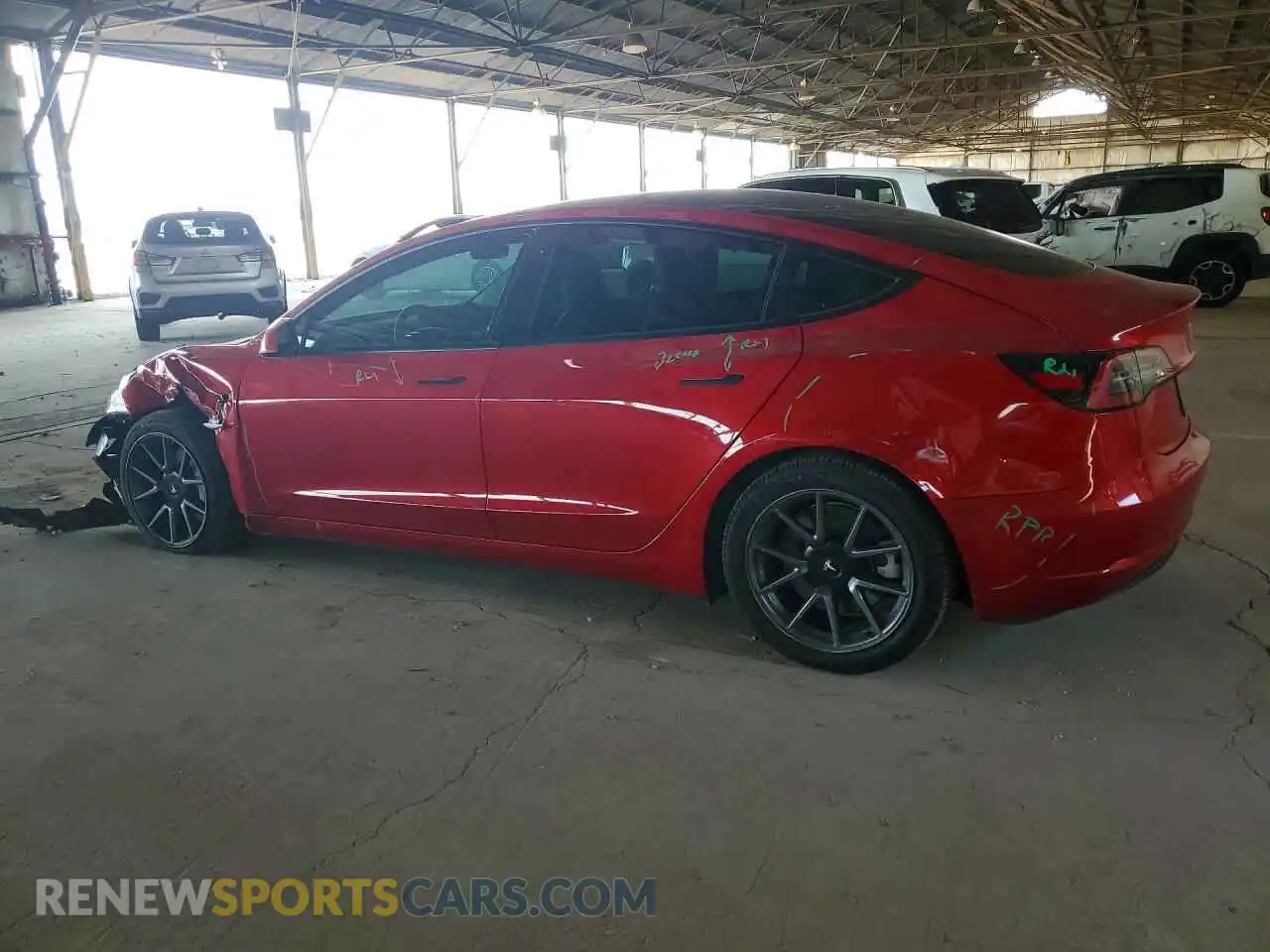 2 Photograph of a damaged car 5YJ3E1EA5MF054066 TESLA MODEL 3 2021