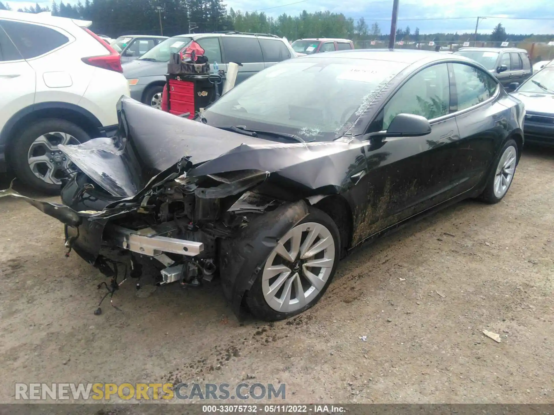 2 Photograph of a damaged car 5YJ3E1EA5MF065214 TESLA MODEL 3 2021