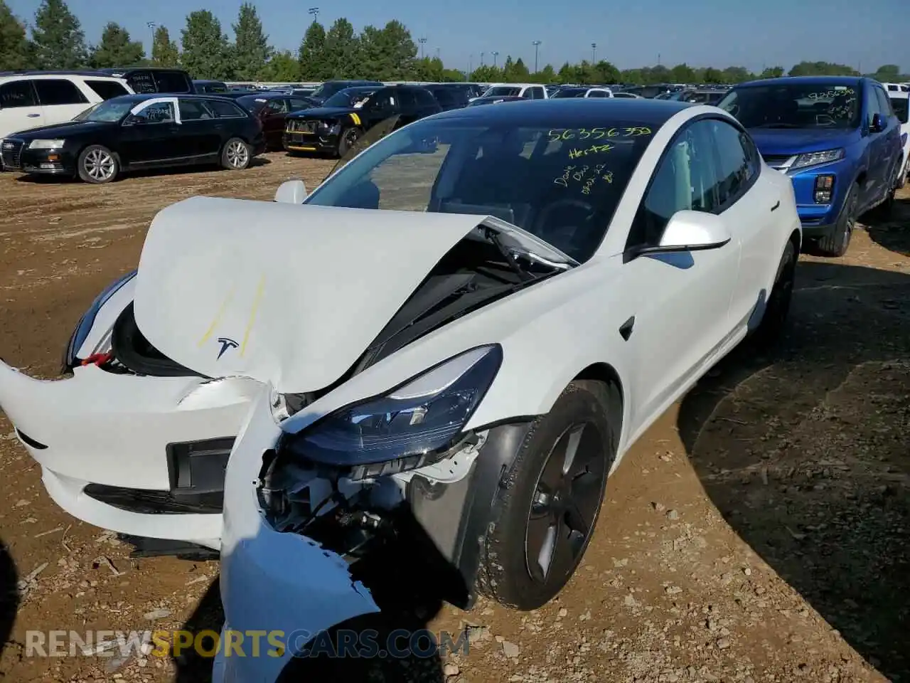 2 Photograph of a damaged car 5YJ3E1EA5MF090694 TESLA MODEL 3 2021