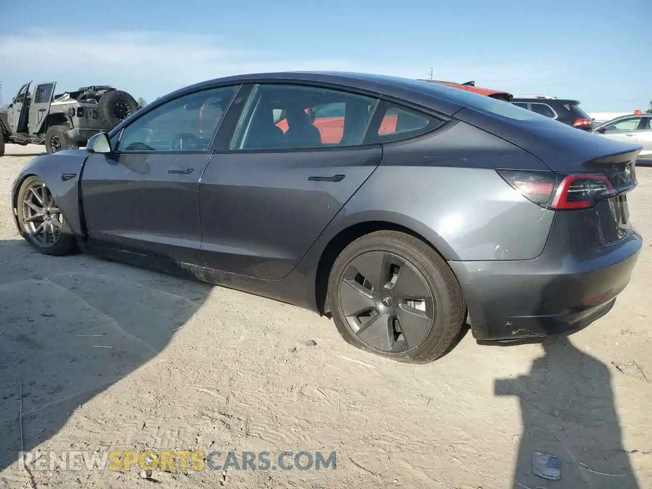 2 Photograph of a damaged car 5YJ3E1EA5MF090808 TESLA MODEL 3 2021