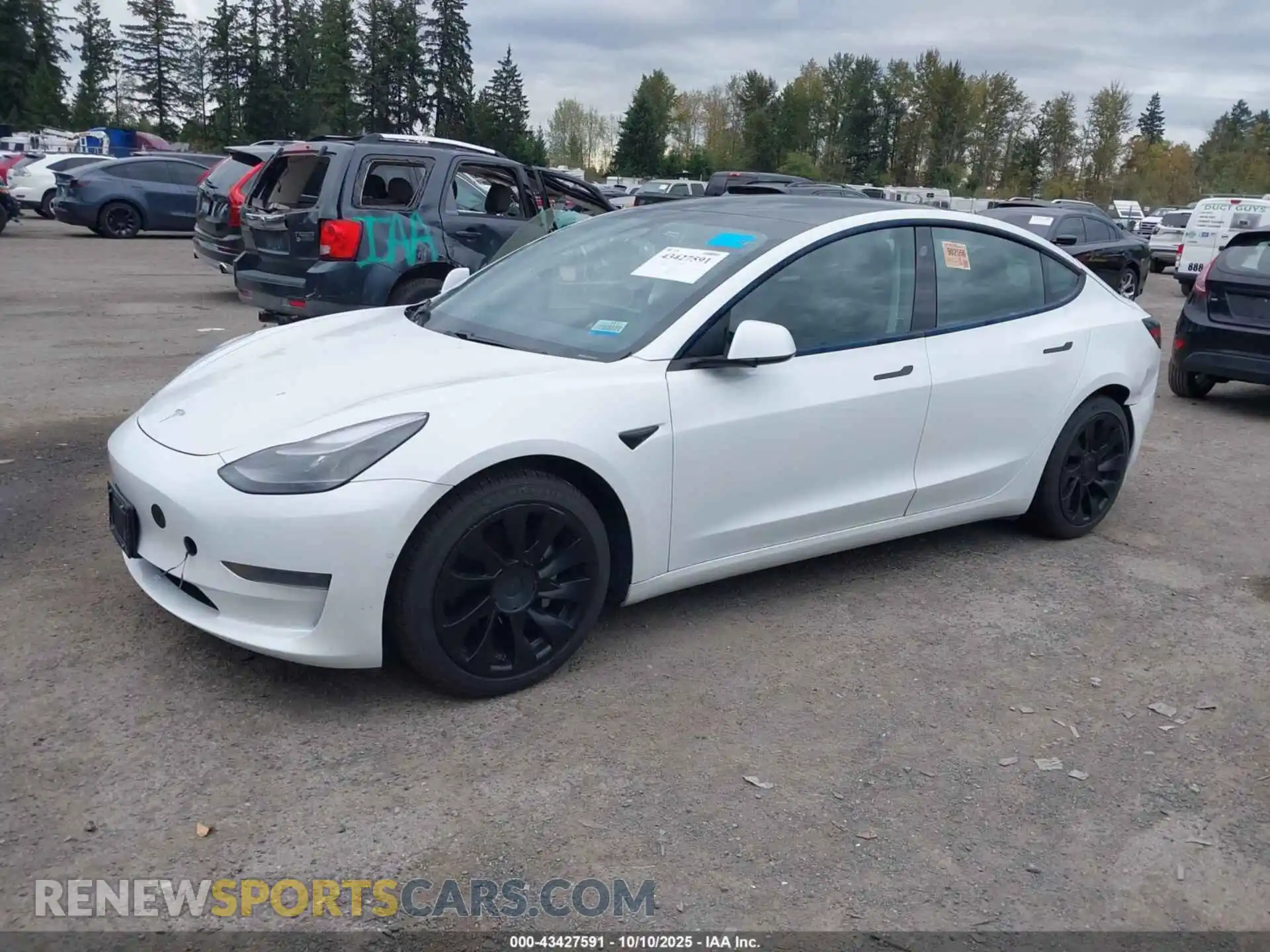 2 Photograph of a damaged car 5YJ3E1EA5MF867407 TESLA MODEL 3 2021