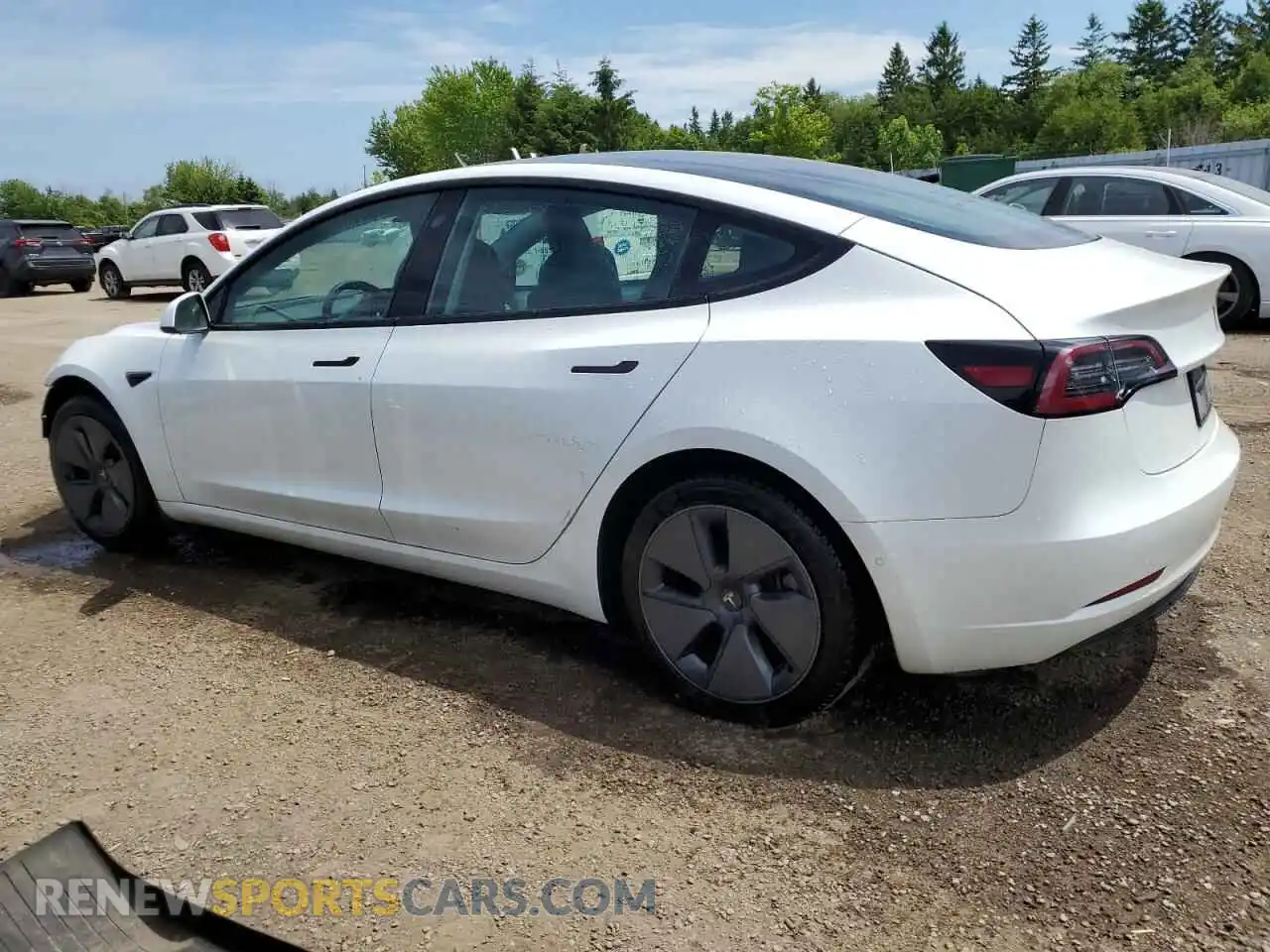 2 Photograph of a damaged car 5YJ3E1EA5MF907677 TESLA MODEL 3 2021