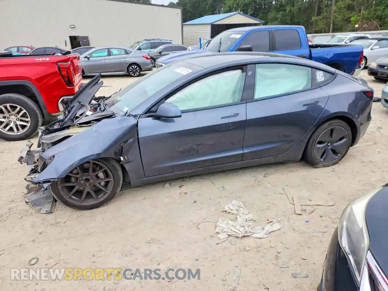 1 Photograph of a damaged car 5YJ3E1EA5MF911468 TESLA MODEL 3 2021