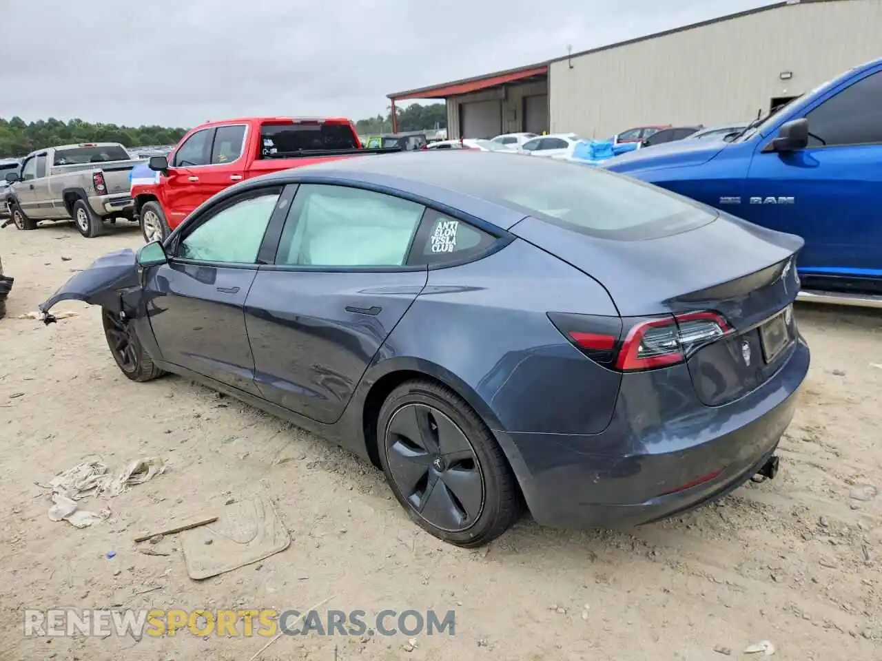 2 Photograph of a damaged car 5YJ3E1EA5MF911468 TESLA MODEL 3 2021