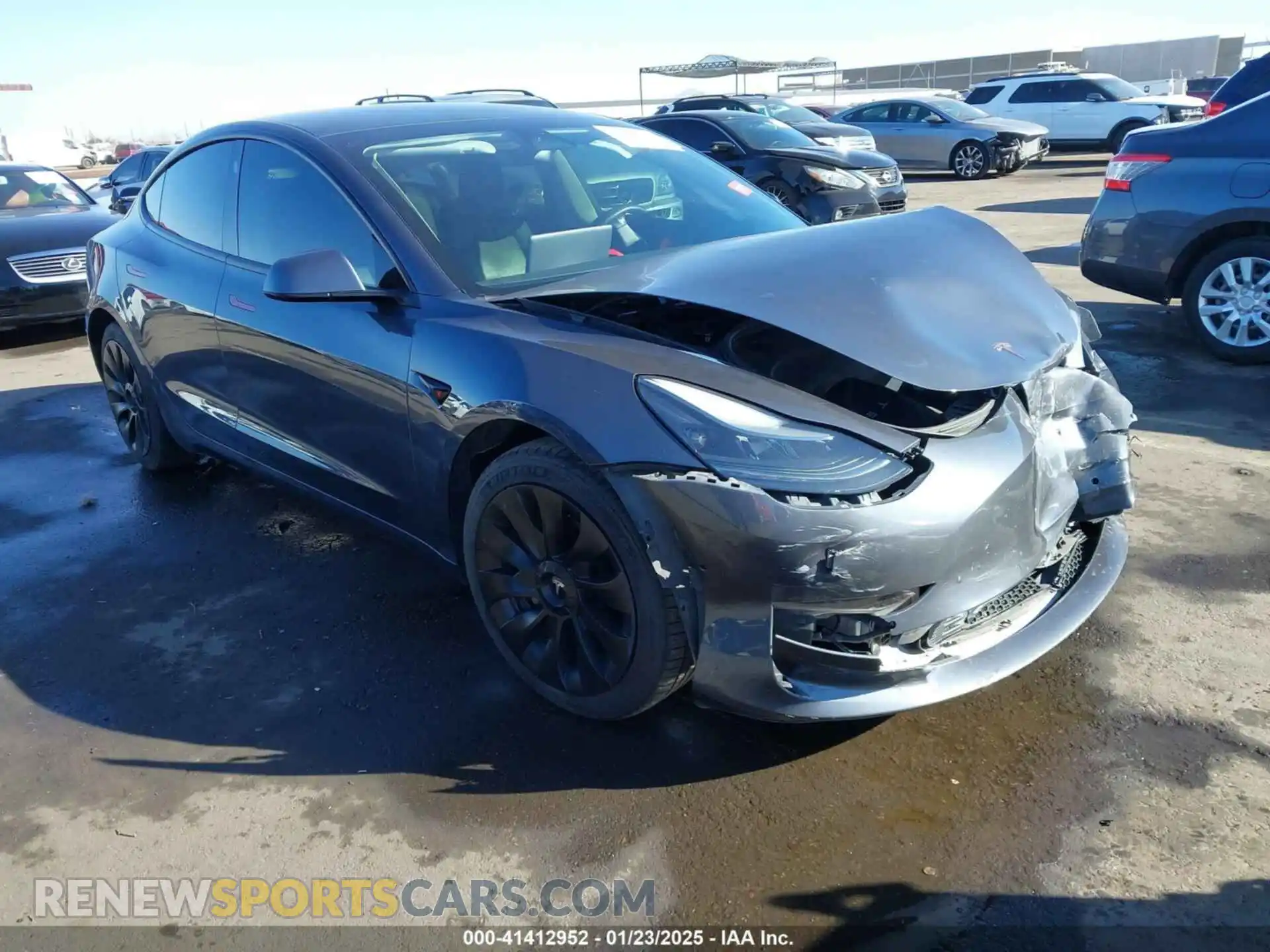 1 Photograph of a damaged car 5YJ3E1EA5MF919473 TESLA MODEL 3 2021