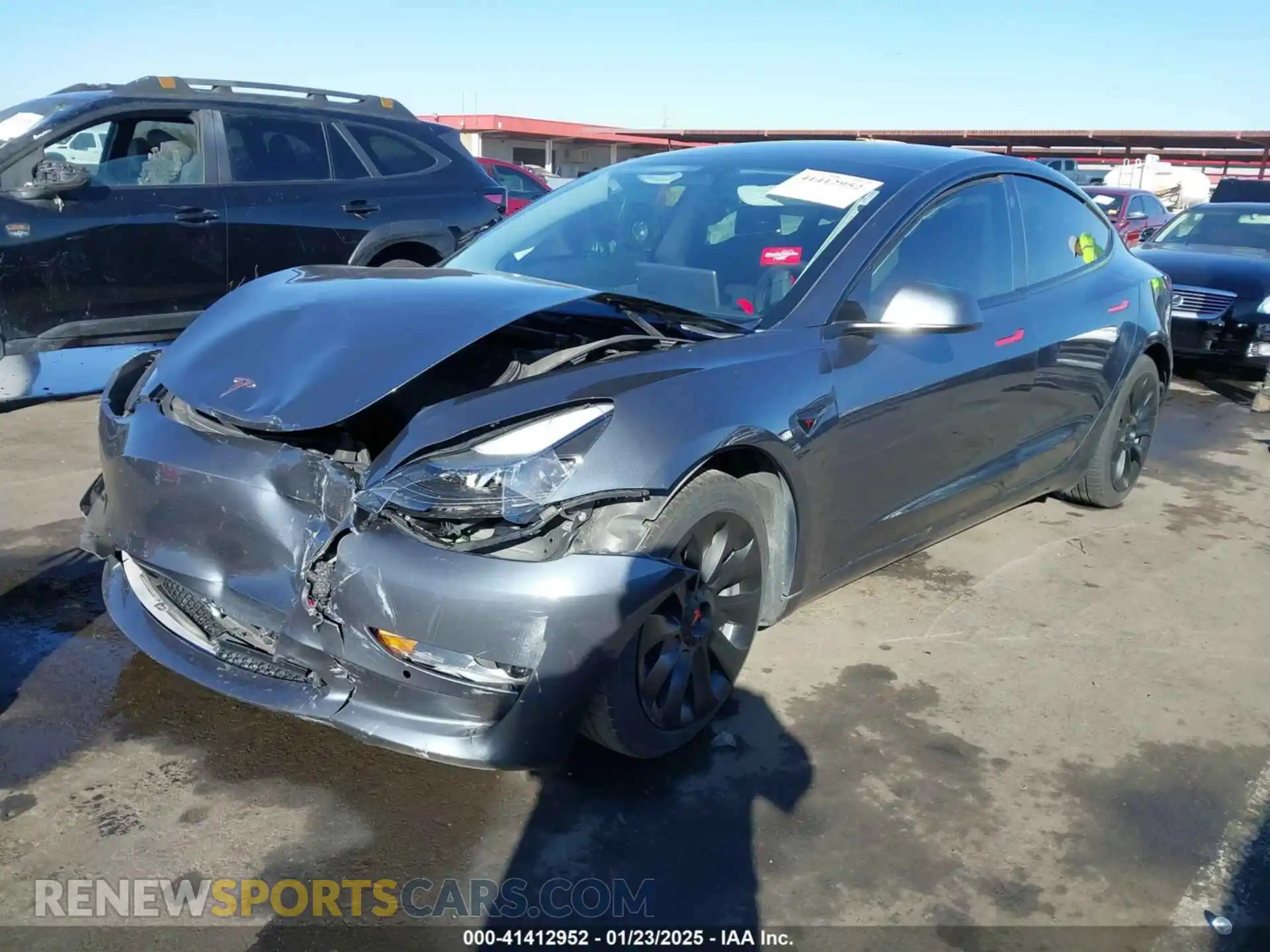 2 Photograph of a damaged car 5YJ3E1EA5MF919473 TESLA MODEL 3 2021