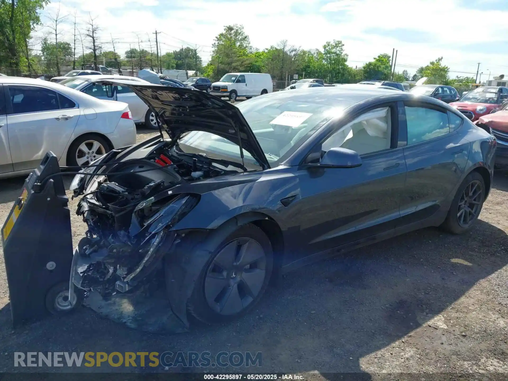 2 fotografías del automóvil dañado 5YJ3E1EA5MF920820 TESLA MODEL 3 2021