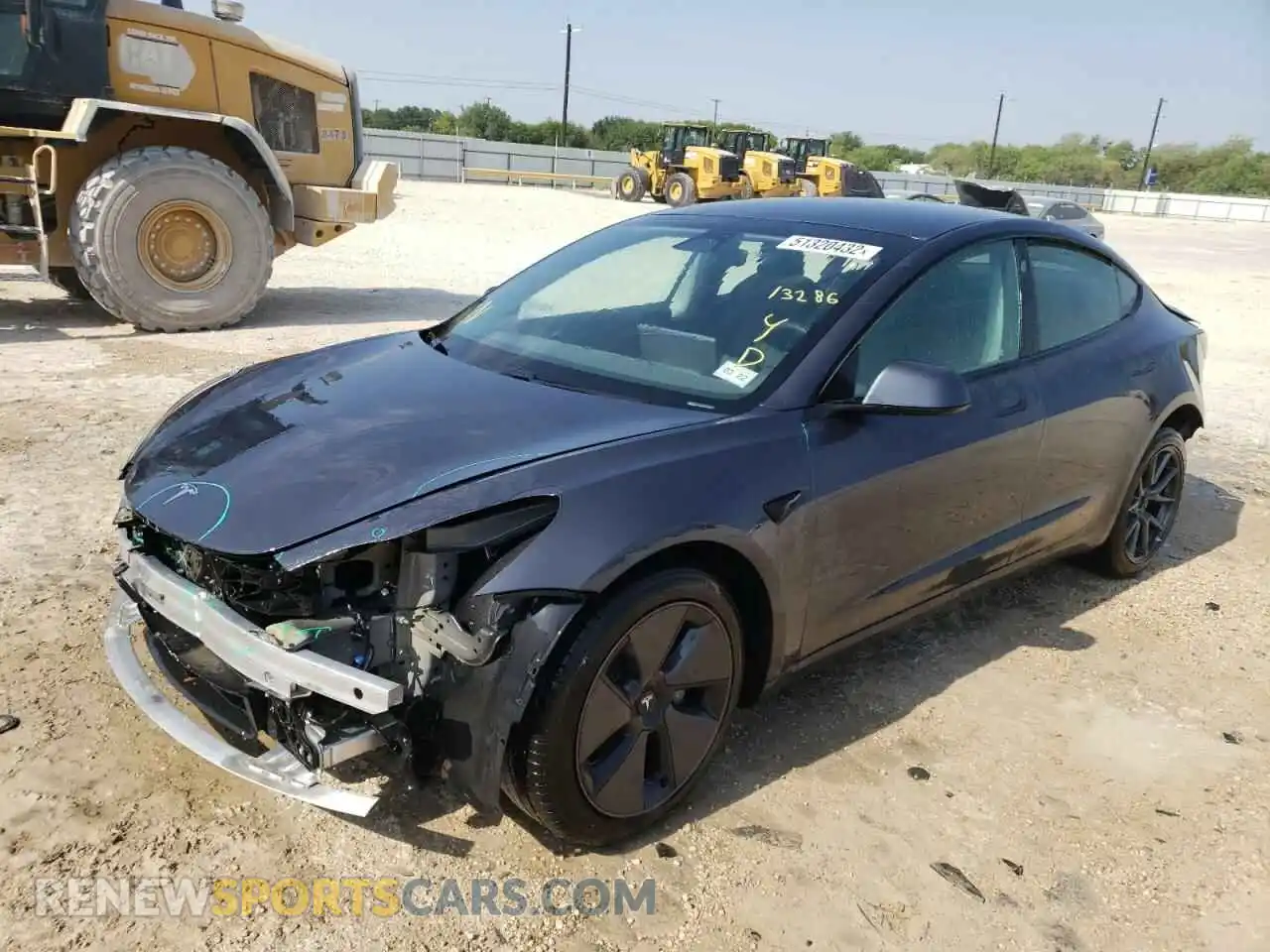 2 Photograph of a damaged car 5YJ3E1EA5MF921384 TESLA MODEL 3 2021