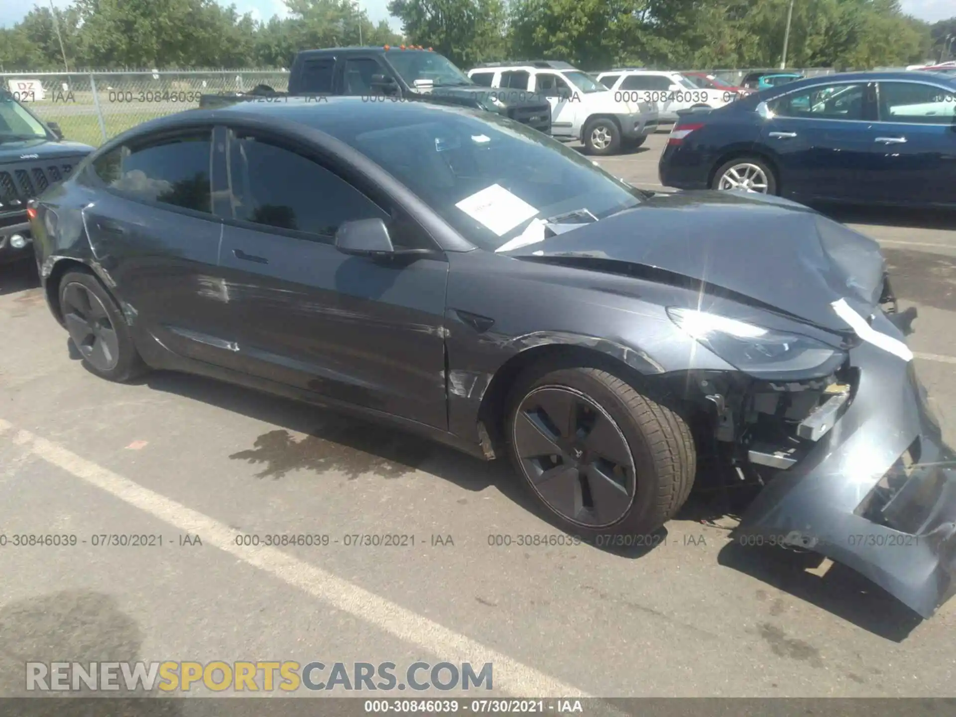1 Photograph of a damaged car 5YJ3E1EA5MF923068 TESLA MODEL 3 2021