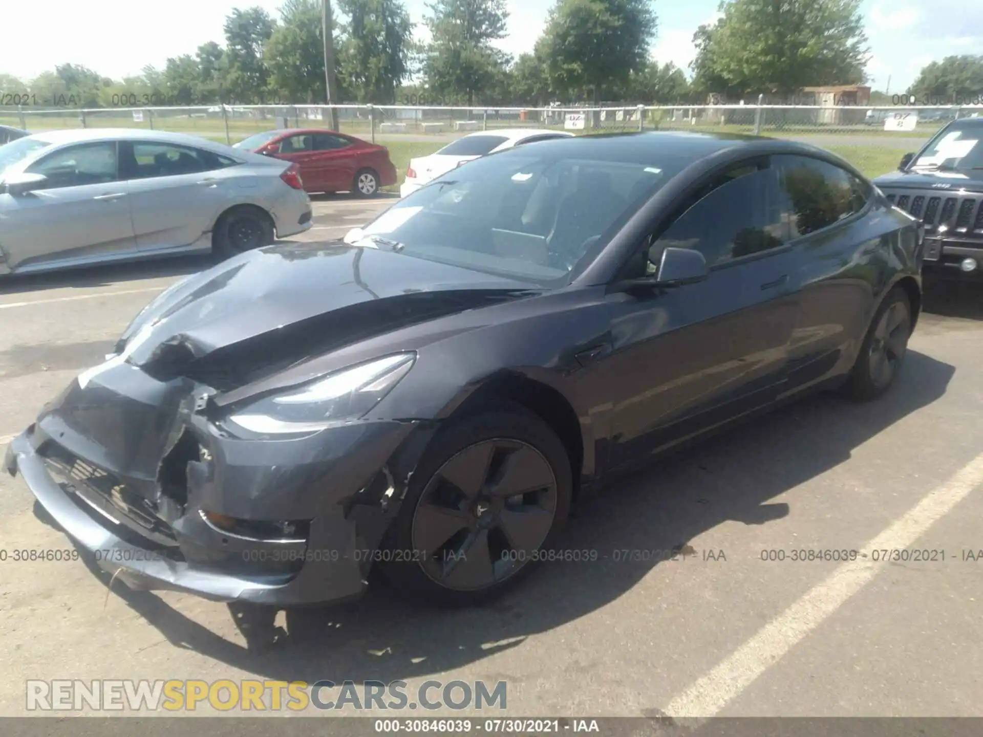 2 Photograph of a damaged car 5YJ3E1EA5MF923068 TESLA MODEL 3 2021