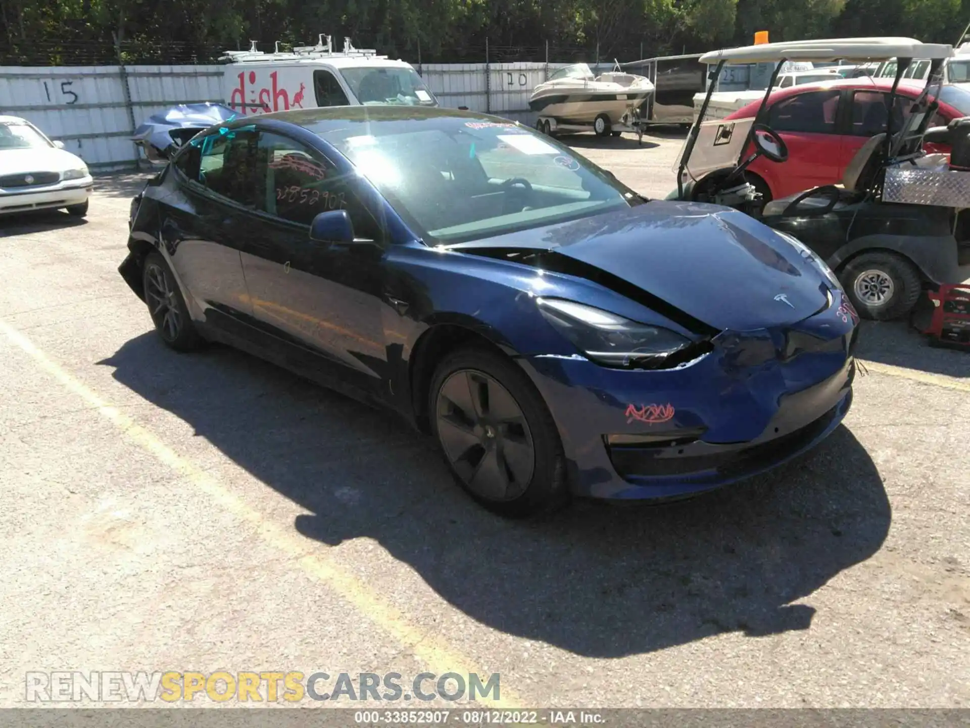 1 Photograph of a damaged car 5YJ3E1EA5MF923359 TESLA MODEL 3 2021