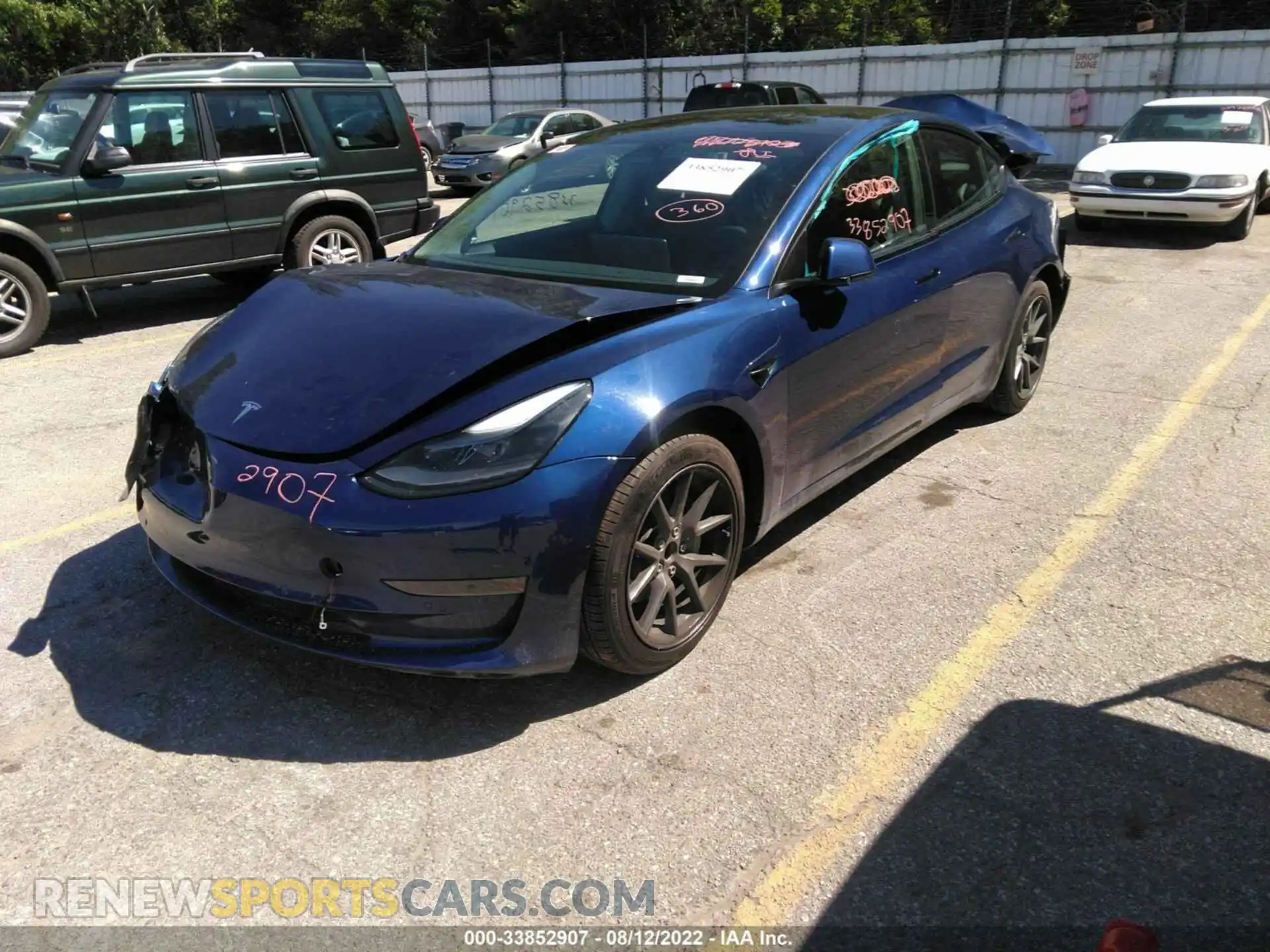 2 Photograph of a damaged car 5YJ3E1EA5MF923359 TESLA MODEL 3 2021