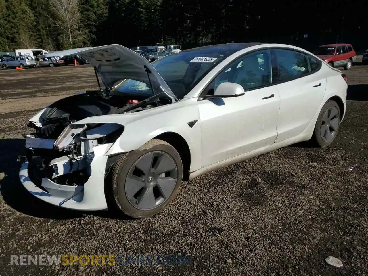 1 Photograph of a damaged car 5YJ3E1EA5MF928934 TESLA MODEL 3 2021