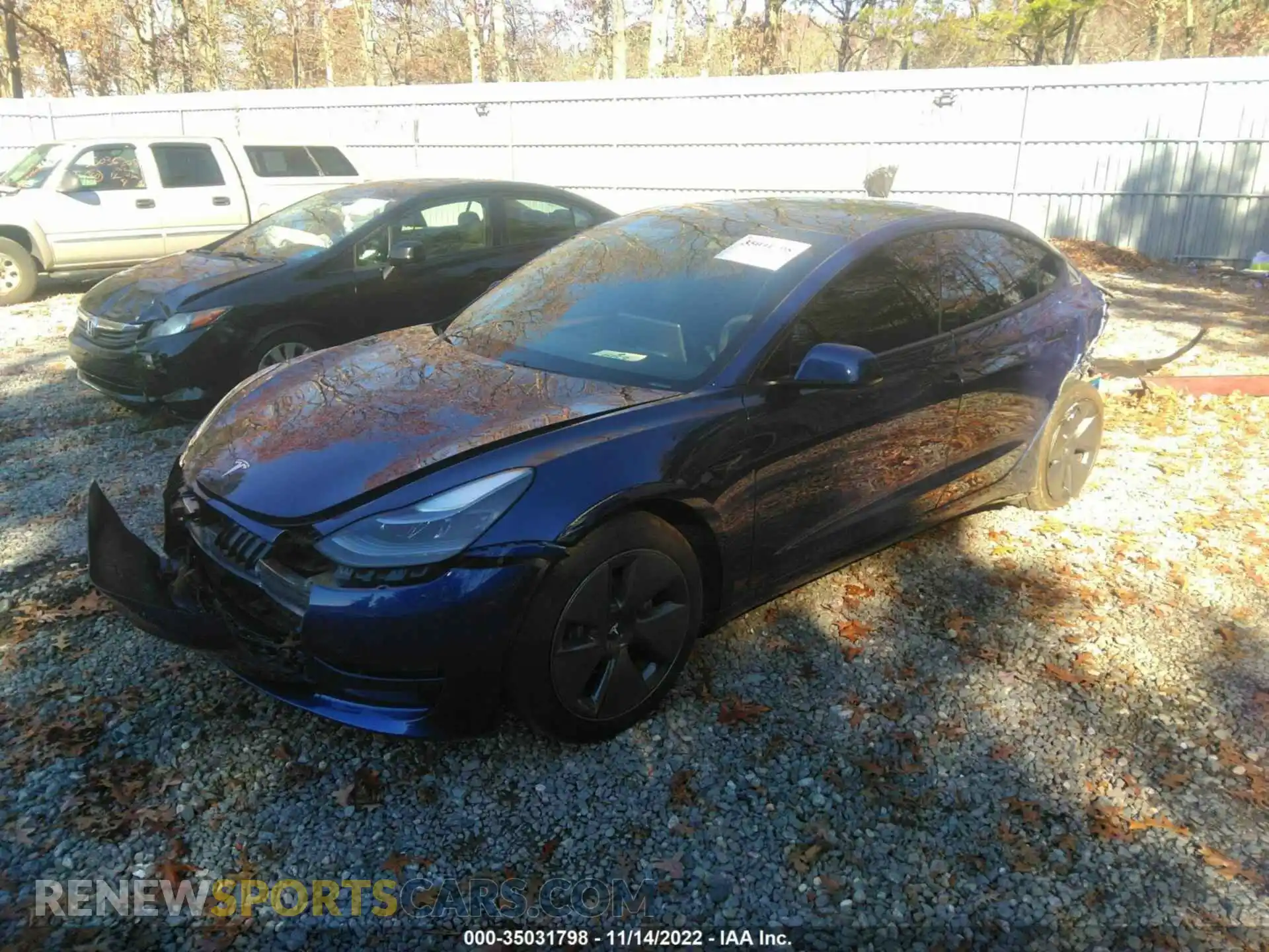 2 fotografías del automóvil dañado 5YJ3E1EA5MF977082 TESLA MODEL 3 2021