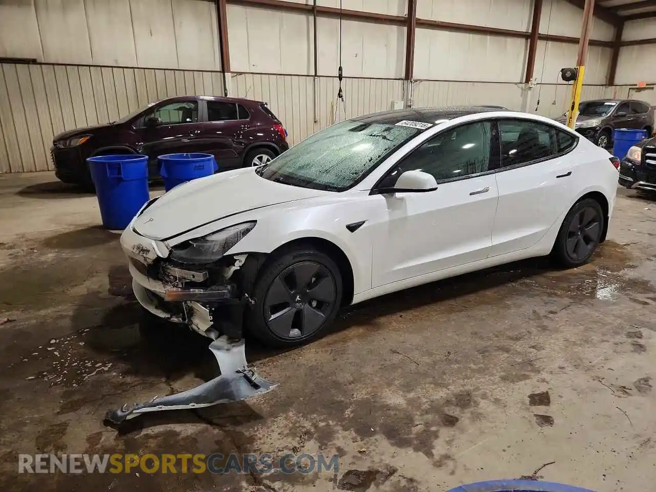 1 Photograph of a damaged car 5YJ3E1EA5MF977499 TESLA MODEL 3 2021