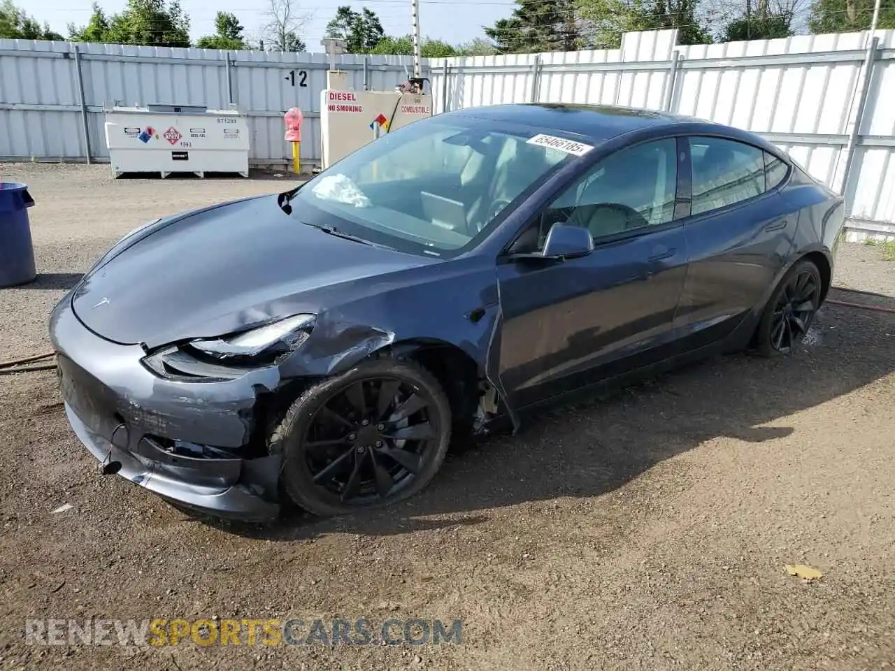 1 Photograph of a damaged car 5YJ3E1EA5MF982265 TESLA MODEL 3 2021
