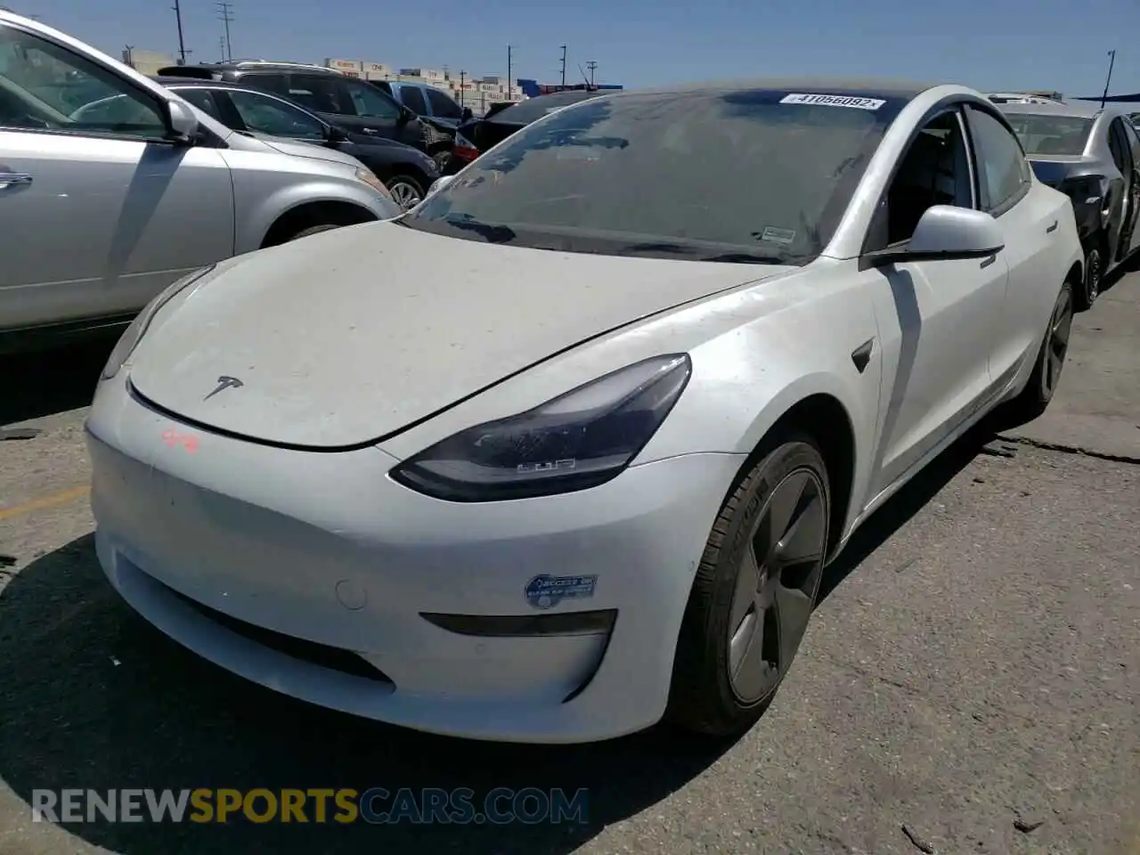 2 Photograph of a damaged car 5YJ3E1EA5MF992505 TESLA MODEL 3 2021