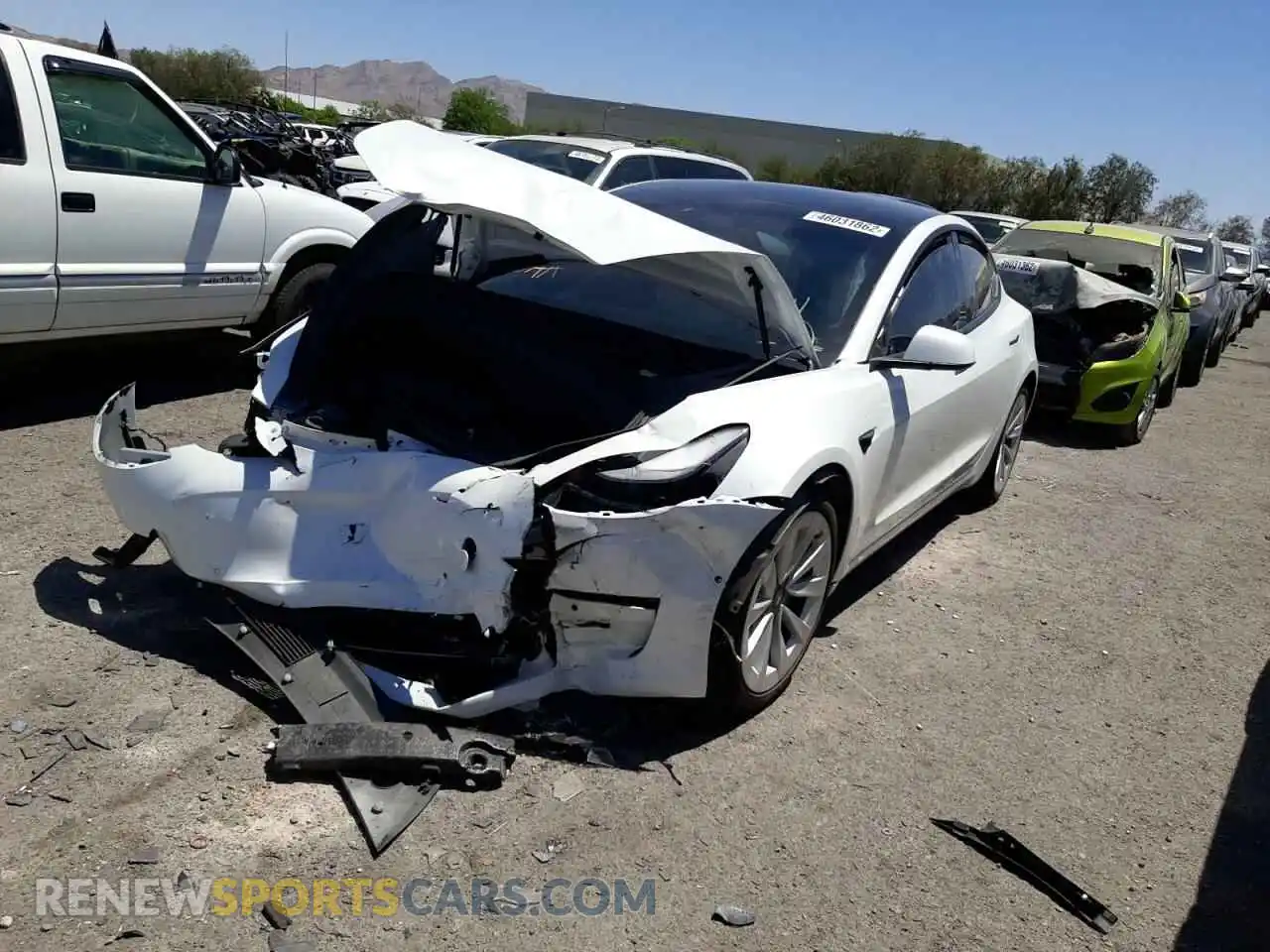 2 Photograph of a damaged car 5YJ3E1EA5MF994397 TESLA MODEL 3 2021