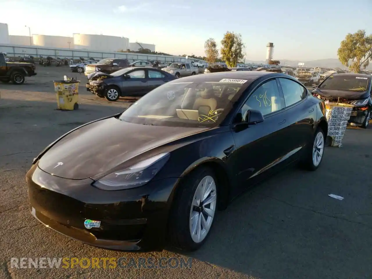 2 Photograph of a damaged car 5YJ3E1EA6MF001411 TESLA MODEL 3 2021