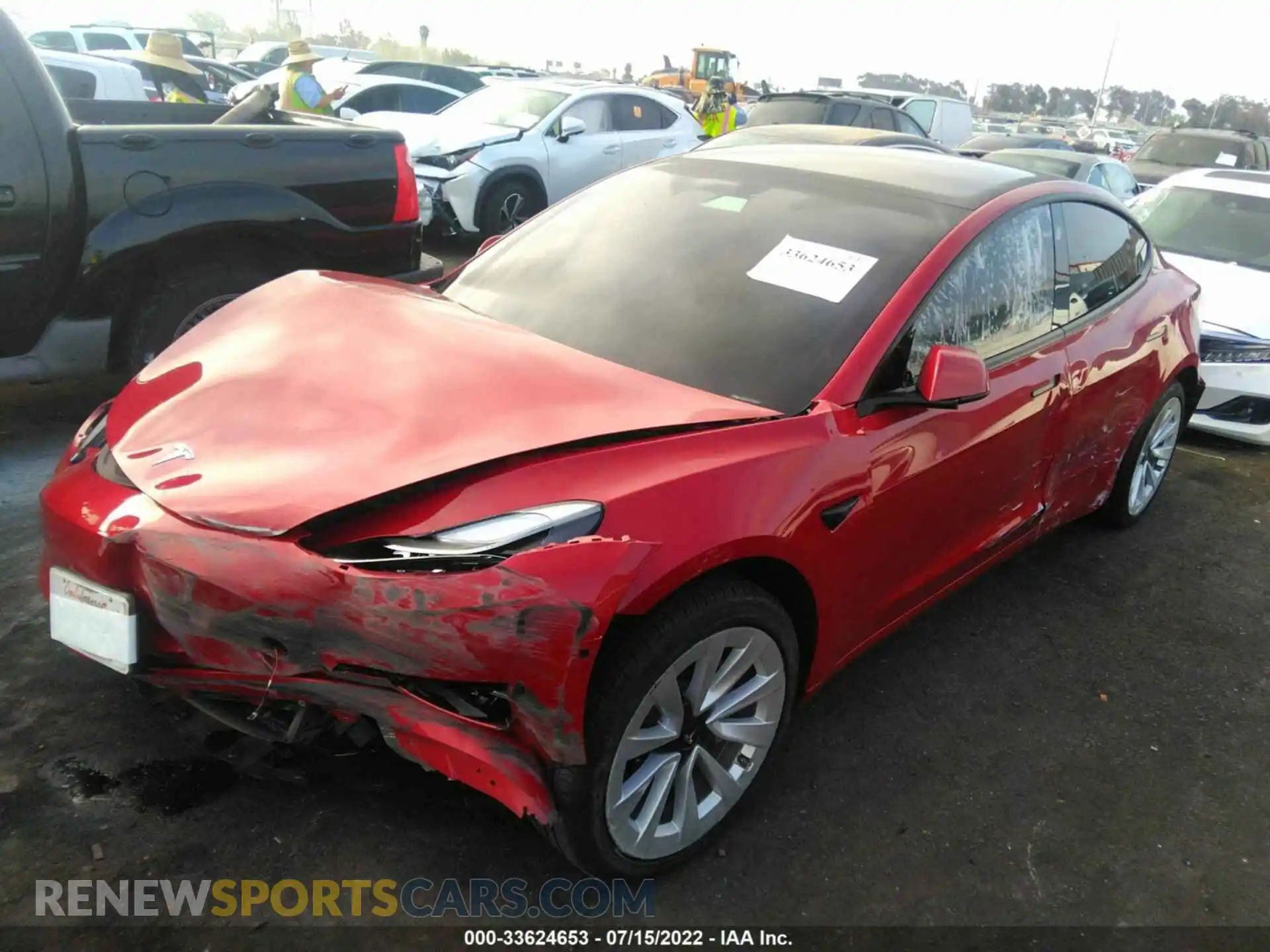 2 Photograph of a damaged car 5YJ3E1EA6MF028060 TESLA MODEL 3 2021