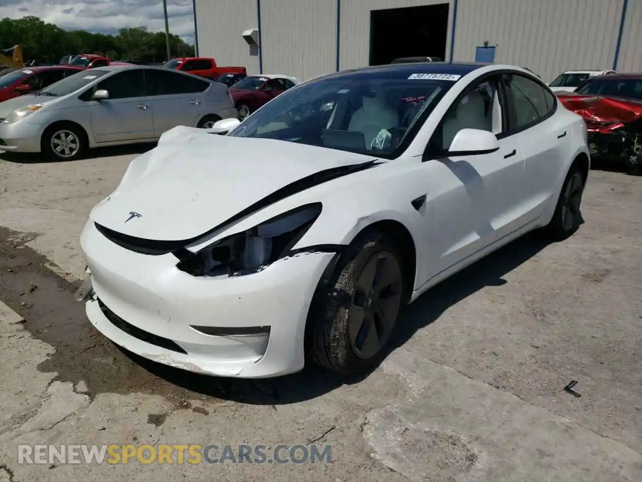 2 Photograph of a damaged car 5YJ3E1EA6MF045621 TESLA MODEL 3 2021