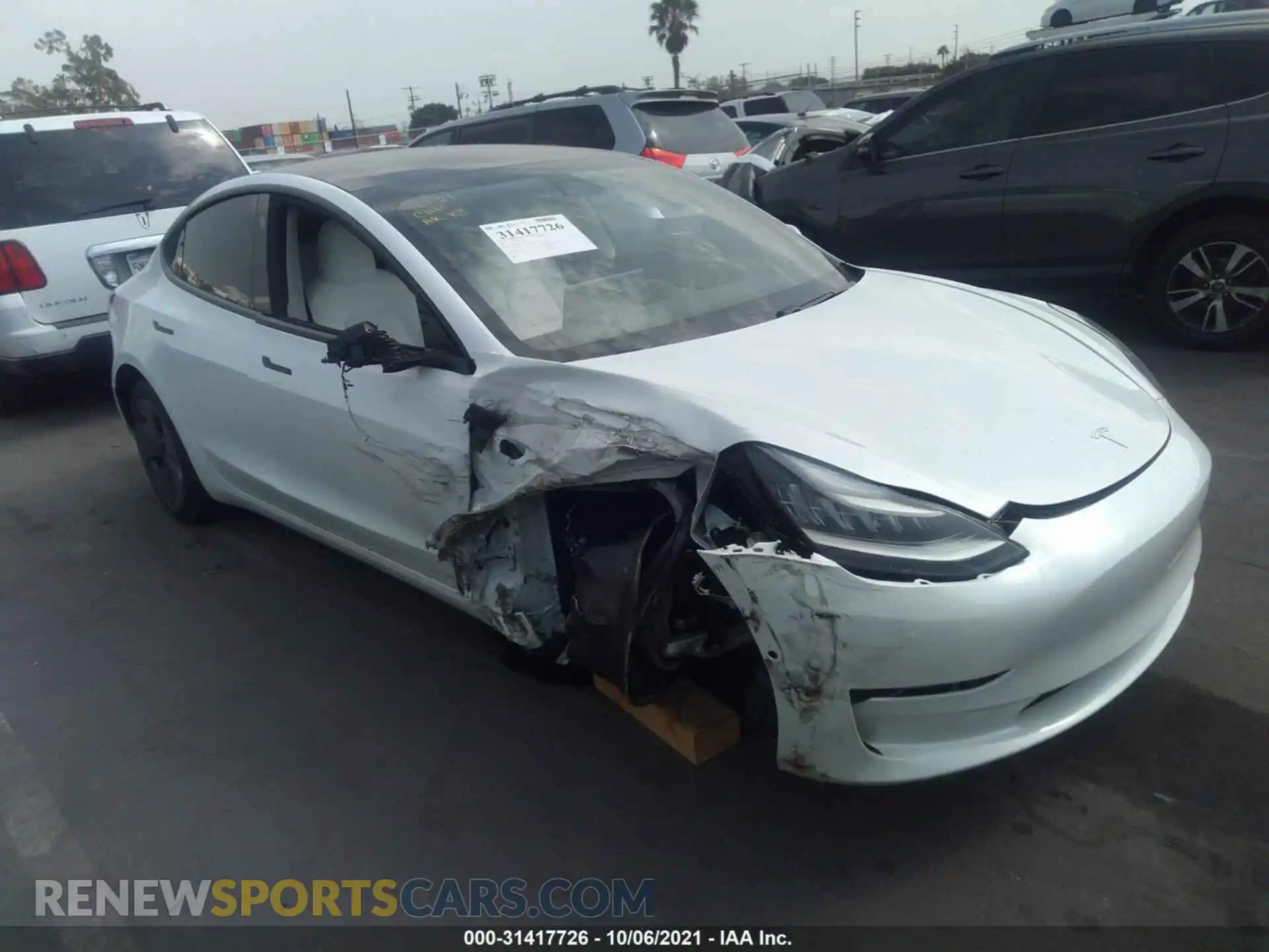 1 Фотография поврежденного автомобиля 5YJ3E1EA6MF857405 TESLA MODEL 3 2021