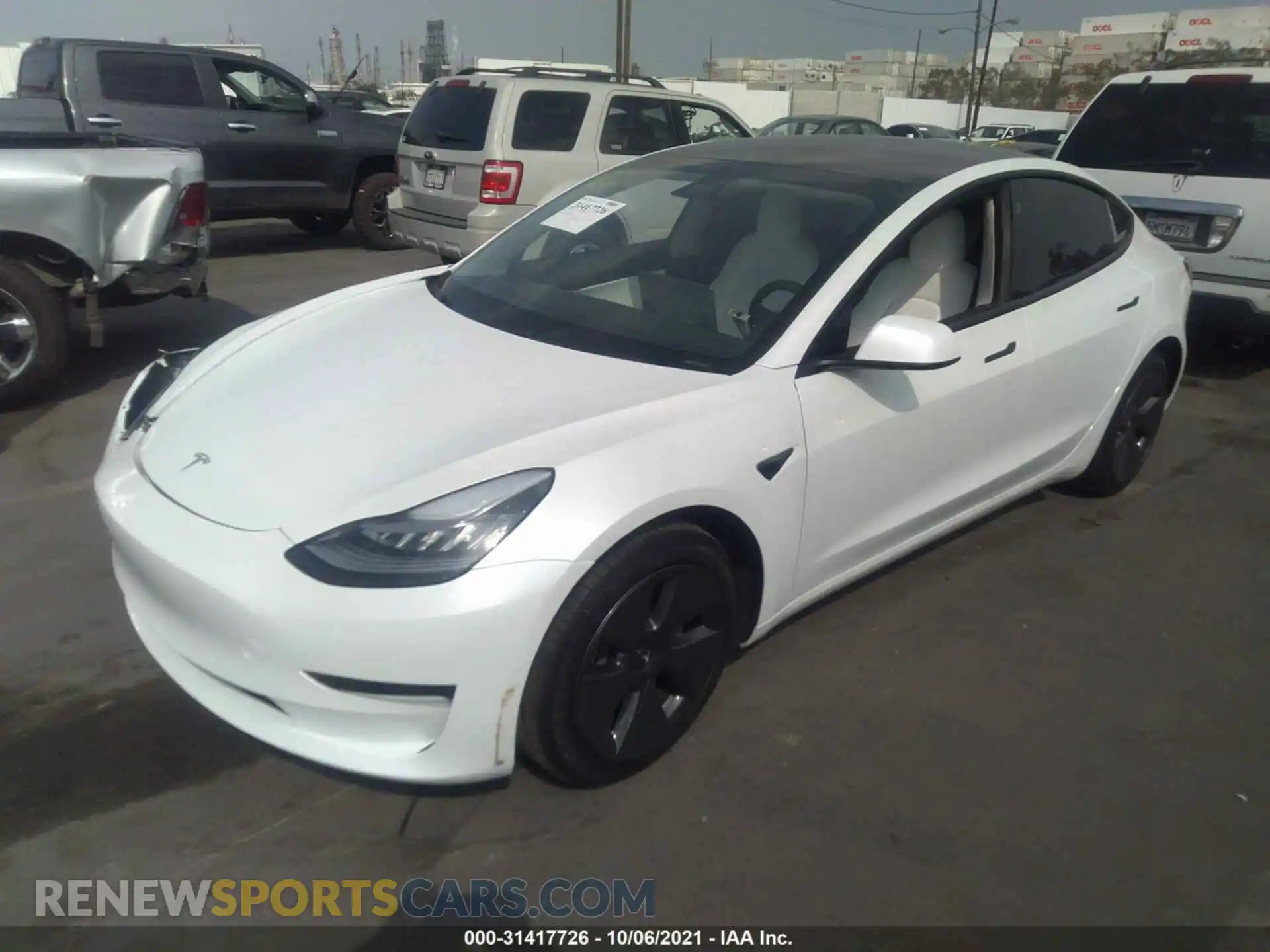 2 Фотография поврежденного автомобиля 5YJ3E1EA6MF857405 TESLA MODEL 3 2021