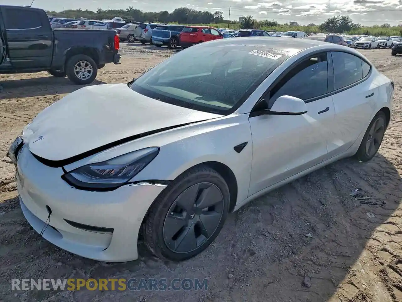 1 Photograph of a damaged car 5YJ3E1EA6MF861423 TESLA MODEL 3 2021