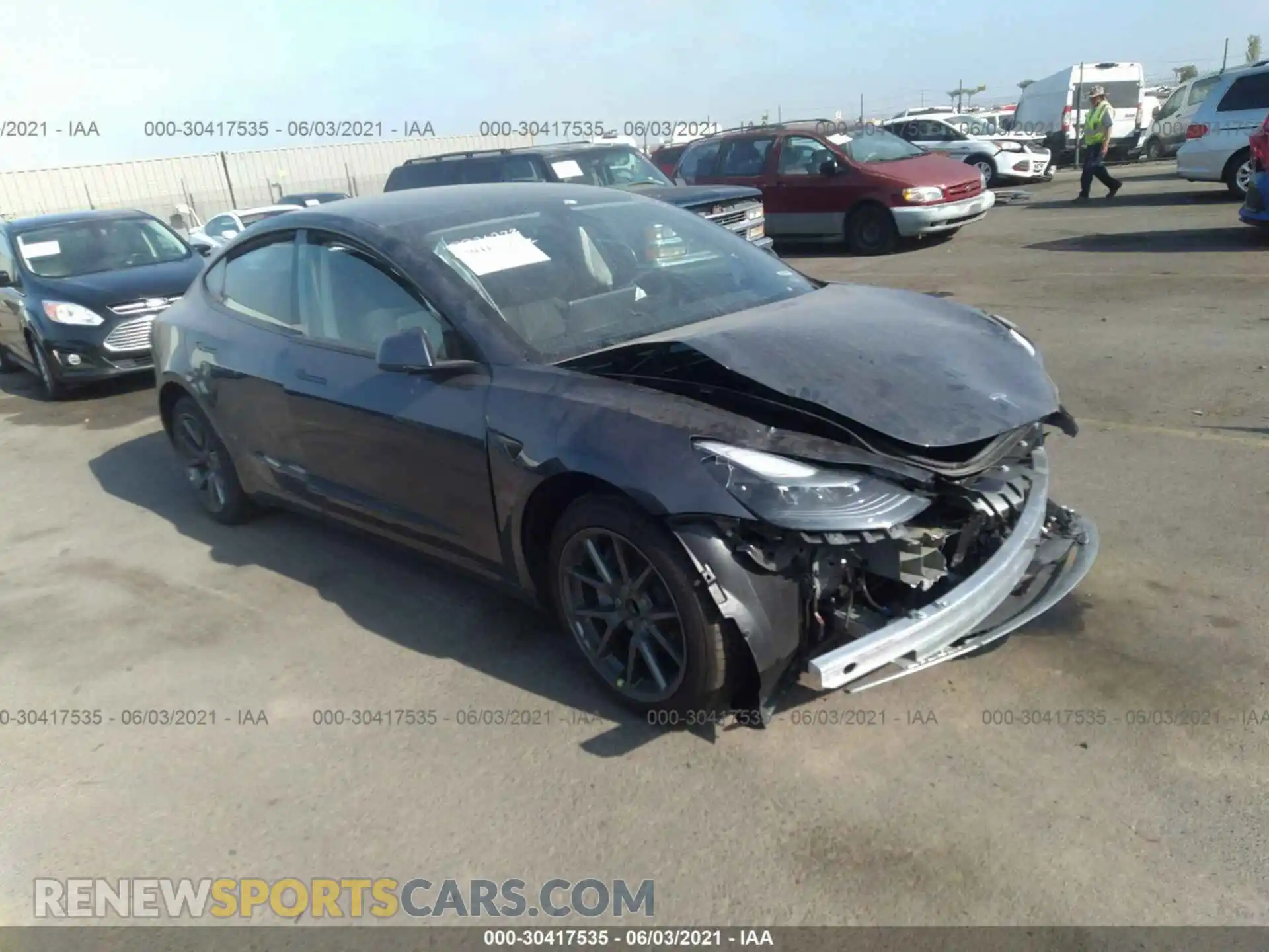 1 Photograph of a damaged car 5YJ3E1EA6MF873135 TESLA MODEL 3 2021