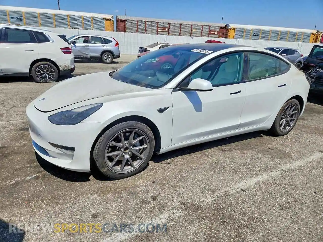 1 Photograph of a damaged car 5YJ3E1EA6MF873393 TESLA MODEL 3 2021