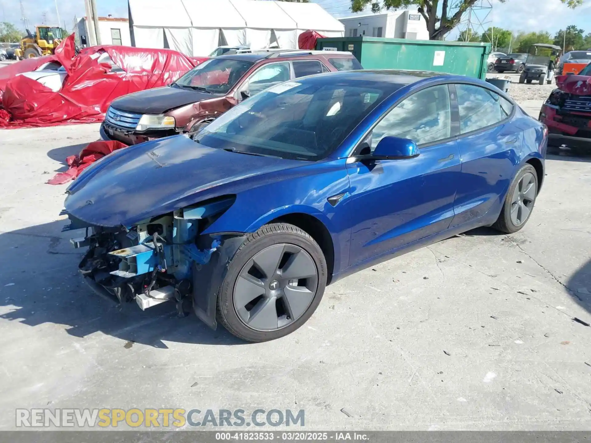 2 Photograph of a damaged car 5YJ3E1EA6MF907476 TESLA MODEL 3 2021