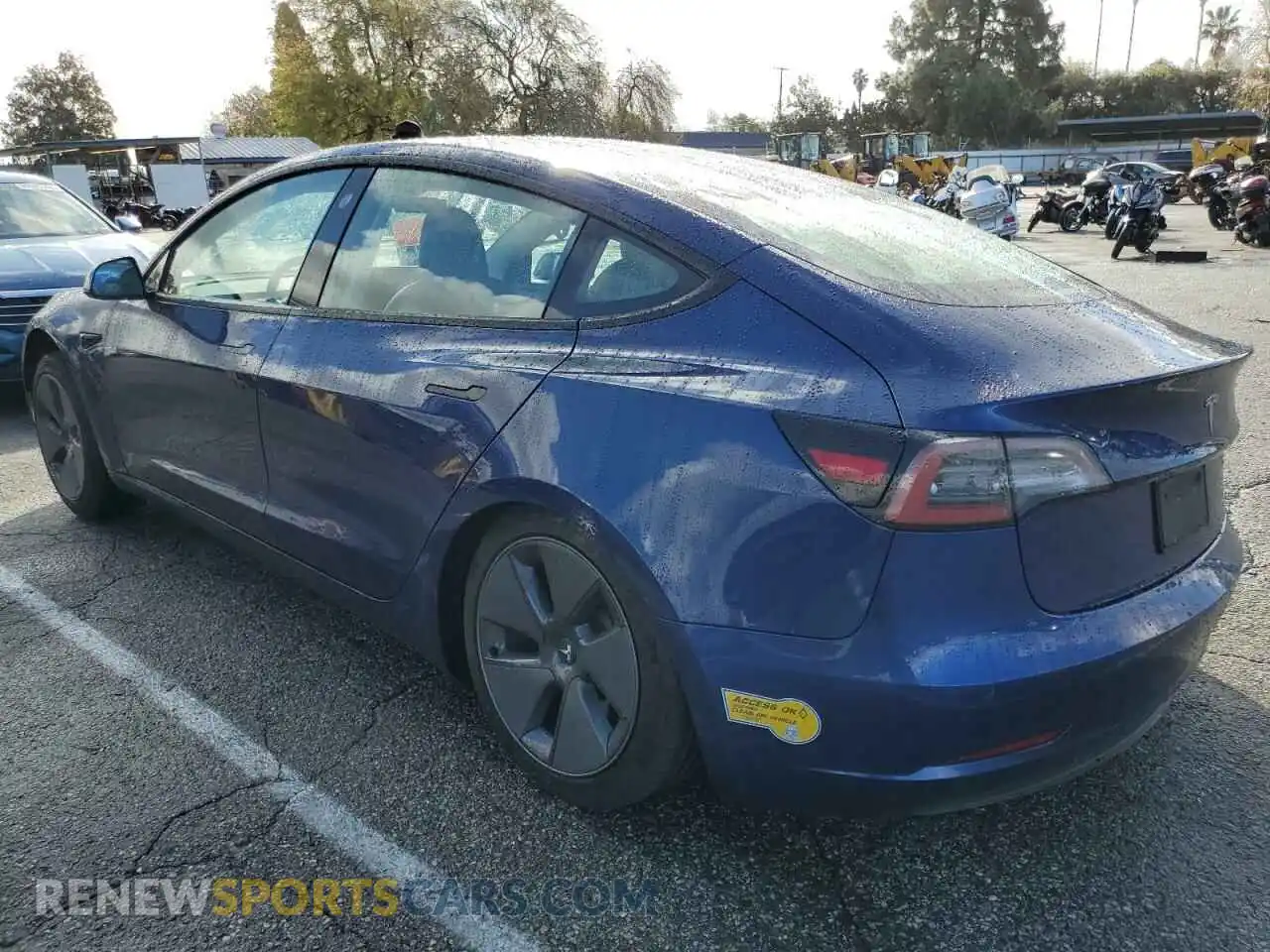 2 Photograph of a damaged car 5YJ3E1EA6MF992481 TESLA MODEL 3 2021
