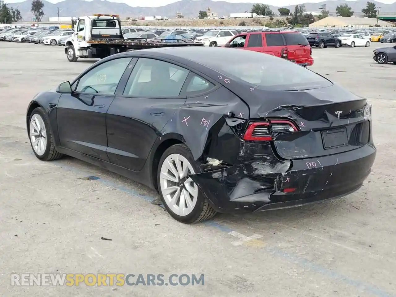 3 Photograph of a damaged car 5YJ3E1EA7MF001448 TESLA MODEL 3 2021