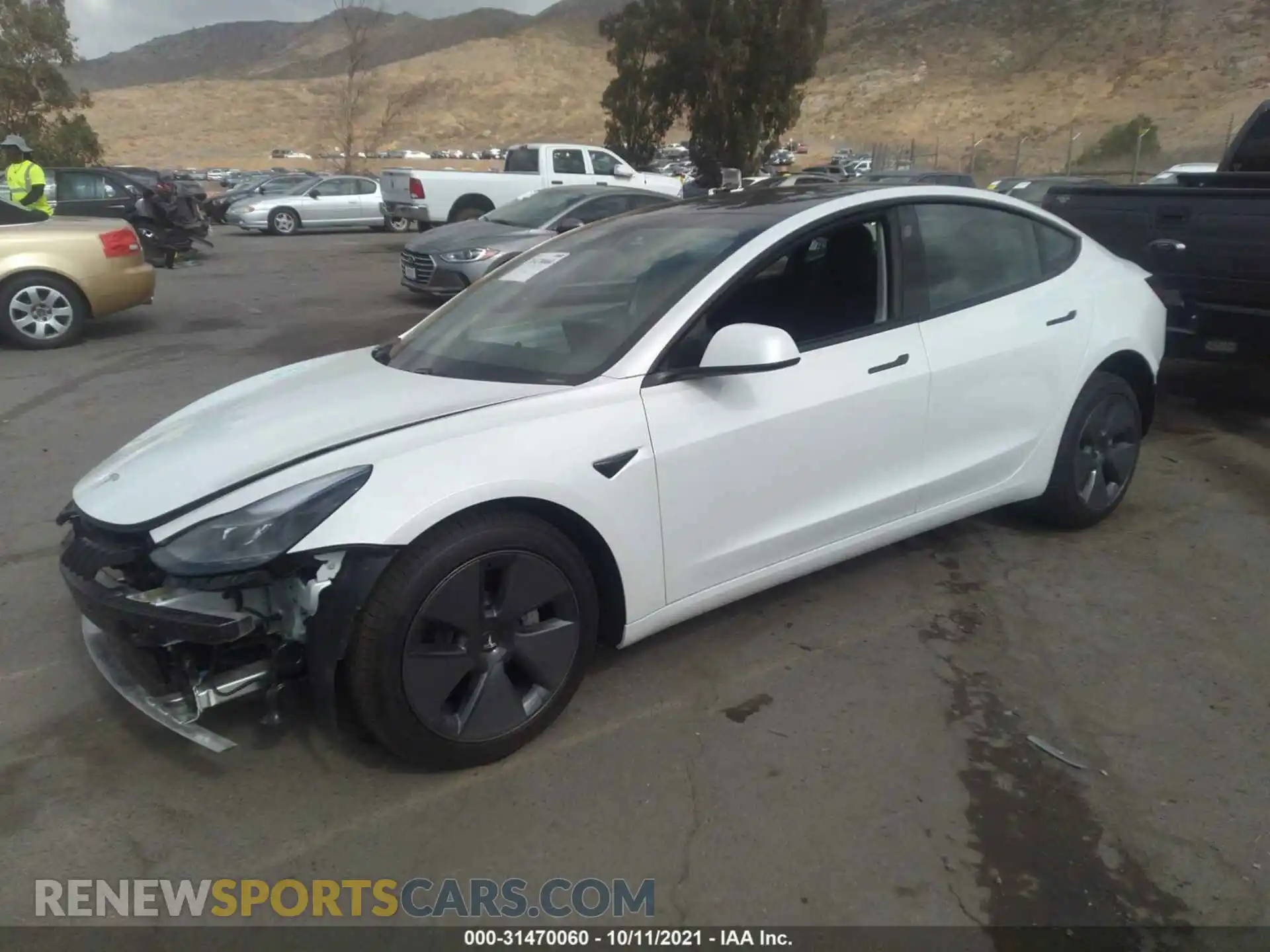2 Photograph of a damaged car 5YJ3E1EA7MF002759 TESLA MODEL 3 2021