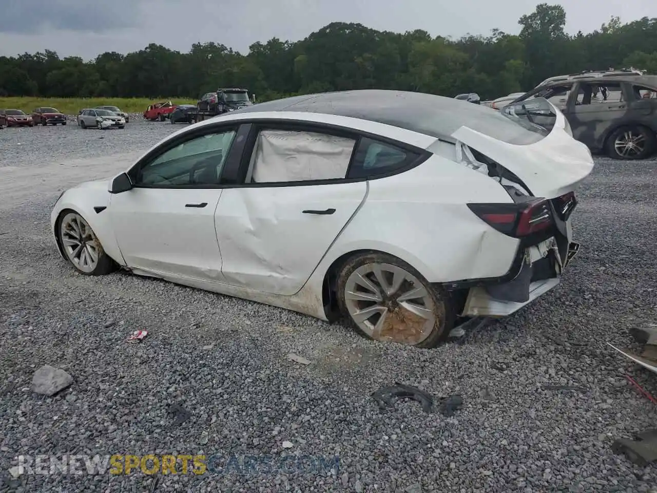 2 Photograph of a damaged car 5YJ3E1EA7MF058135 TESLA MODEL 3 2021