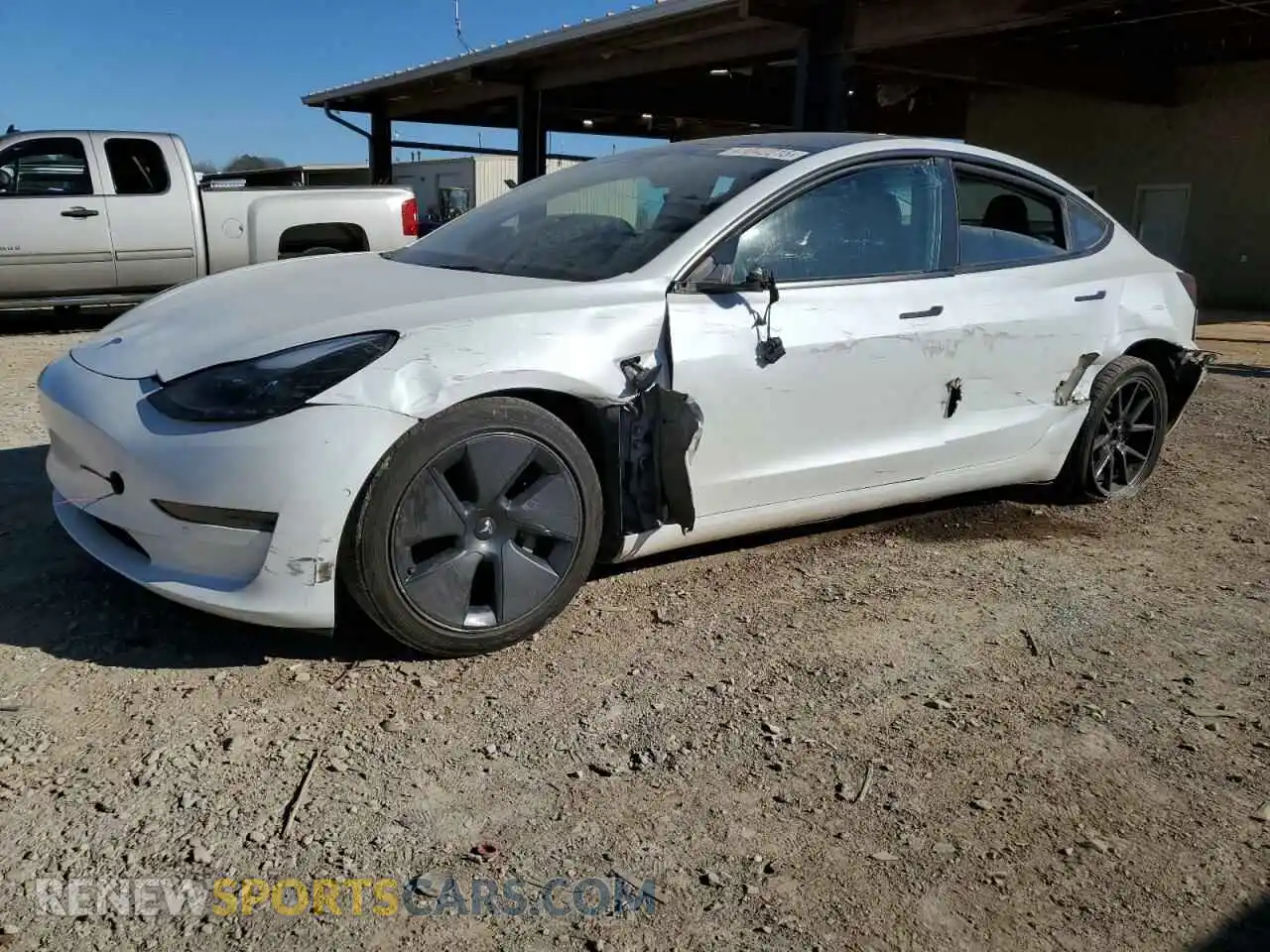 1 Photograph of a damaged car 5YJ3E1EA7MF093449 TESLA MODEL 3 2021