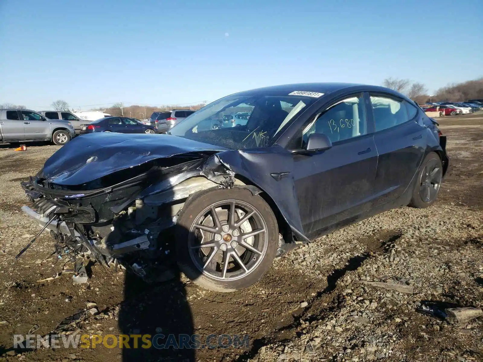 2 Photograph of a damaged car 5YJ3E1EA7MF850270 TESLA MODEL 3 2021