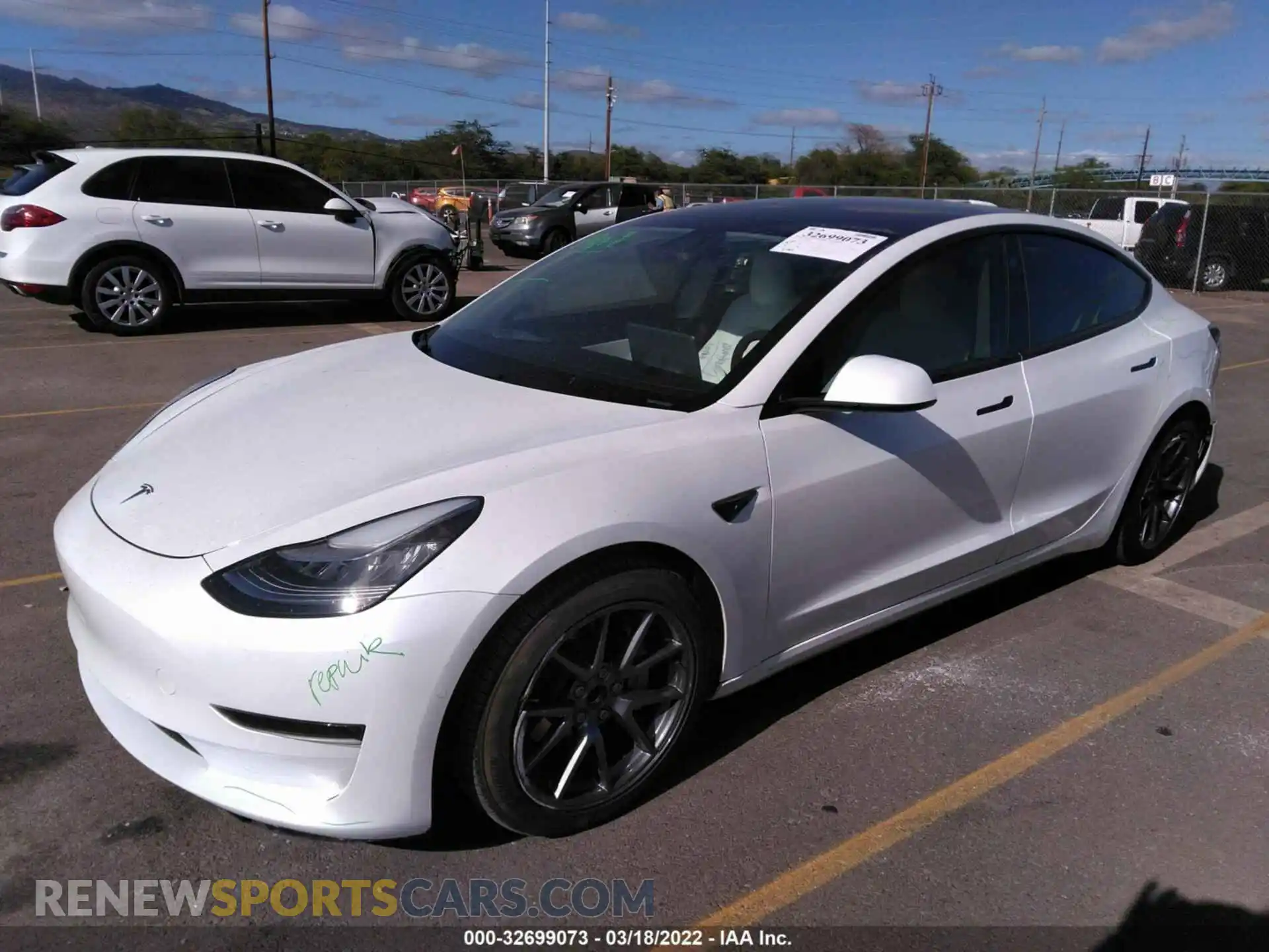 2 Photograph of a damaged car 5YJ3E1EA7MF851807 TESLA MODEL 3 2021