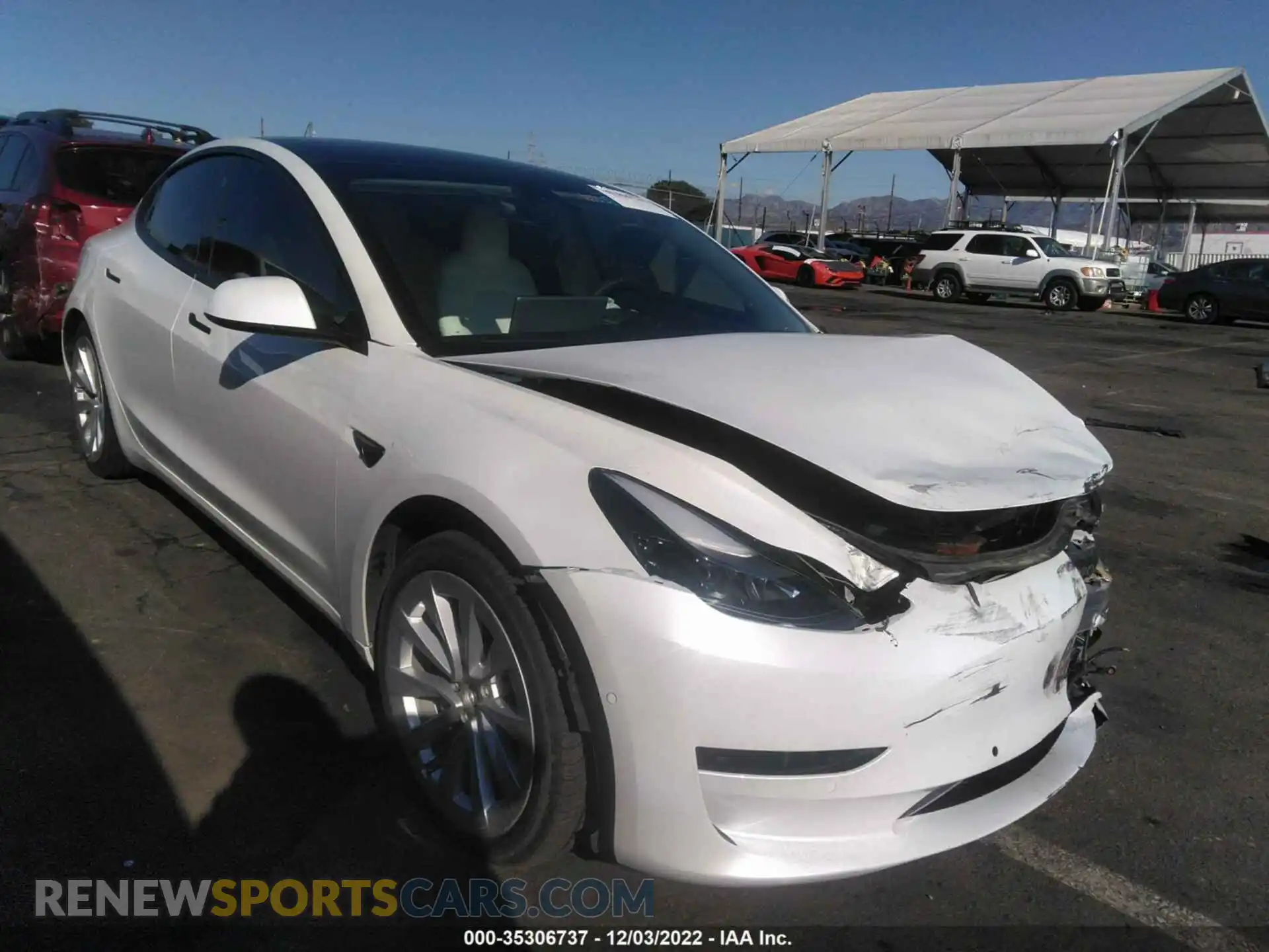 1 Photograph of a damaged car 5YJ3E1EA7MF870017 TESLA MODEL 3 2021