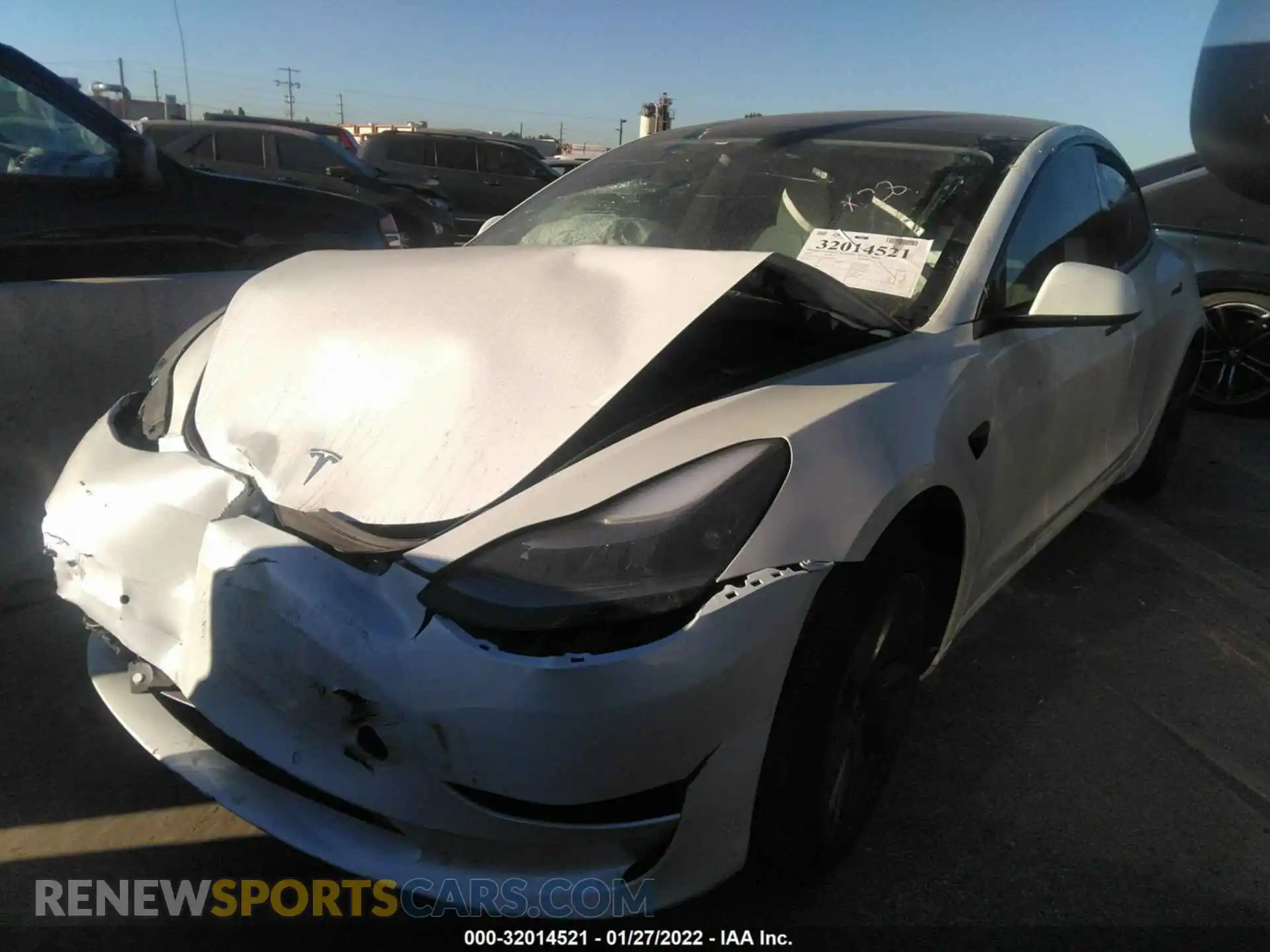2 Photograph of a damaged car 5YJ3E1EA8MF000700 TESLA MODEL 3 2021