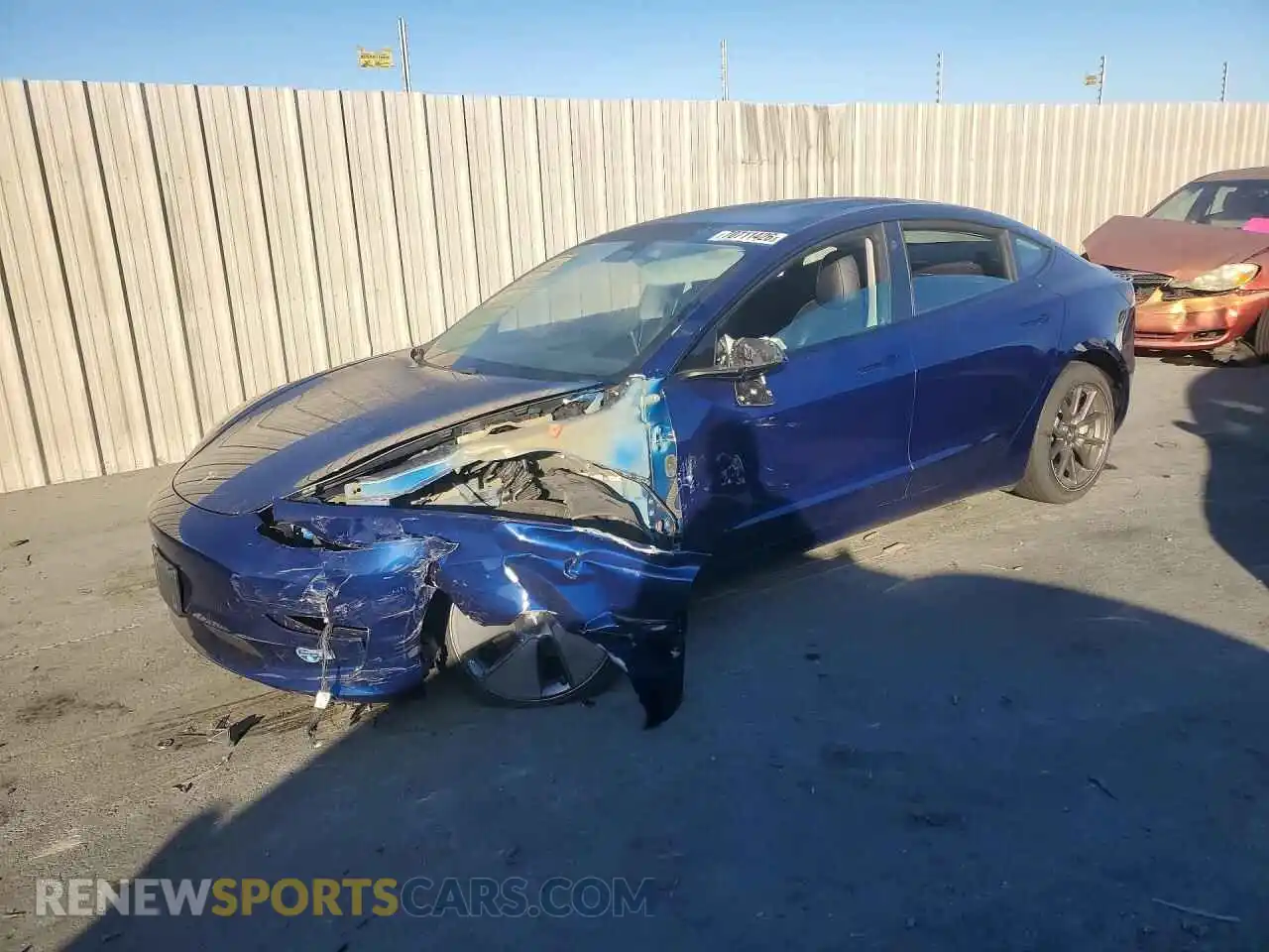 1 Photograph of a damaged car 5YJ3E1EA8MF027167 TESLA MODEL 3 2021