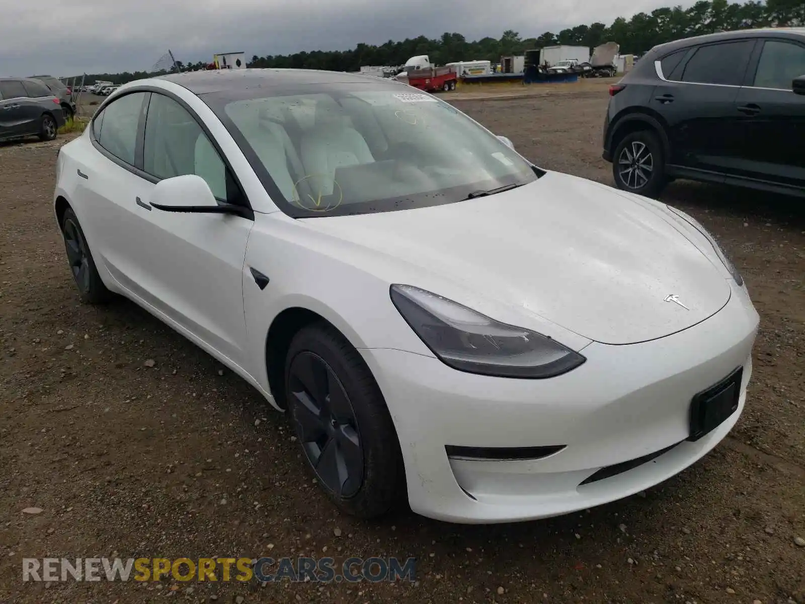 1 Photograph of a damaged car 5YJ3E1EA8MF030036 TESLA MODEL 3 2021