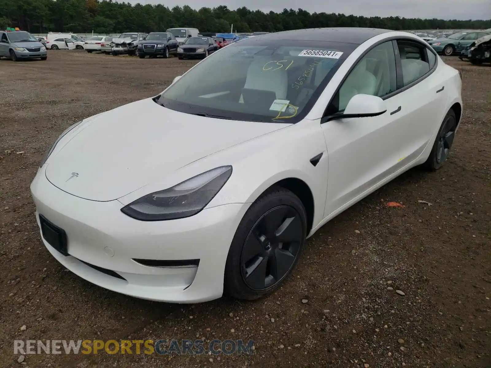 2 Photograph of a damaged car 5YJ3E1EA8MF030036 TESLA MODEL 3 2021