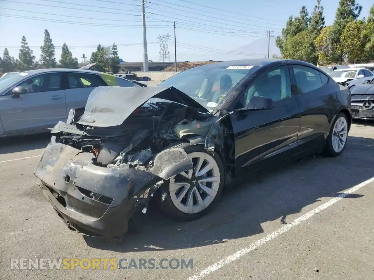 1 Photograph of a damaged car 5YJ3E1EA8MF051887 TESLA MODEL 3 2021