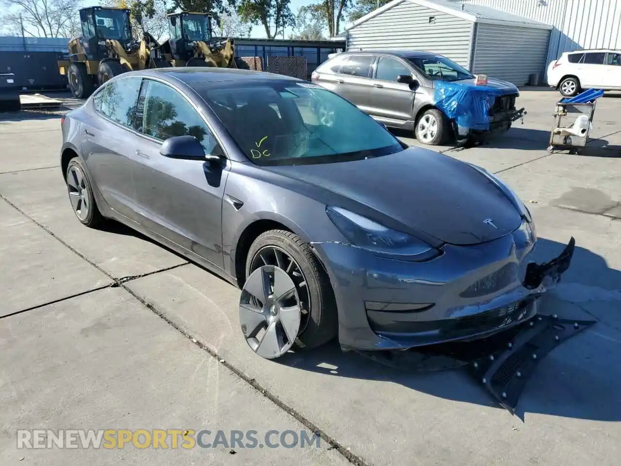 1 Photograph of a damaged car 5YJ3E1EA8MF057687 TESLA MODEL 3 2021
