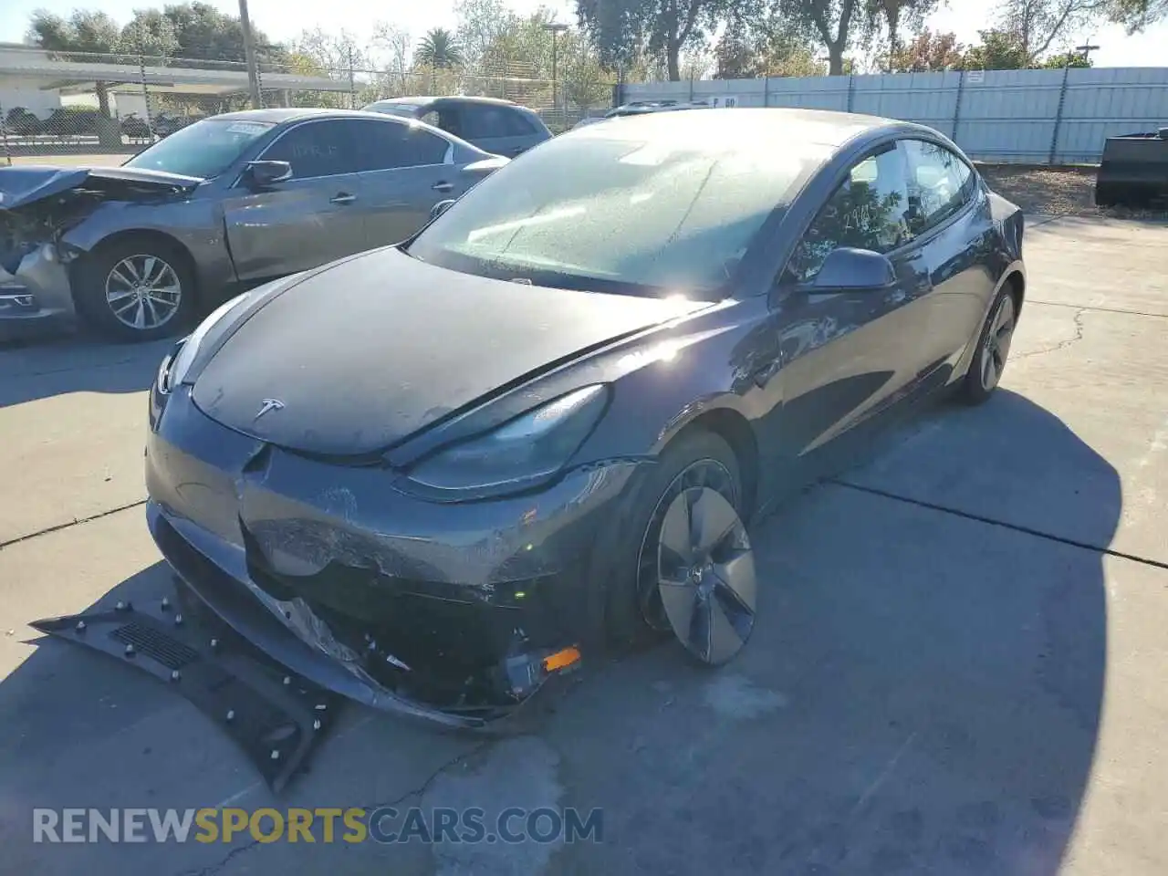 2 Photograph of a damaged car 5YJ3E1EA8MF057687 TESLA MODEL 3 2021