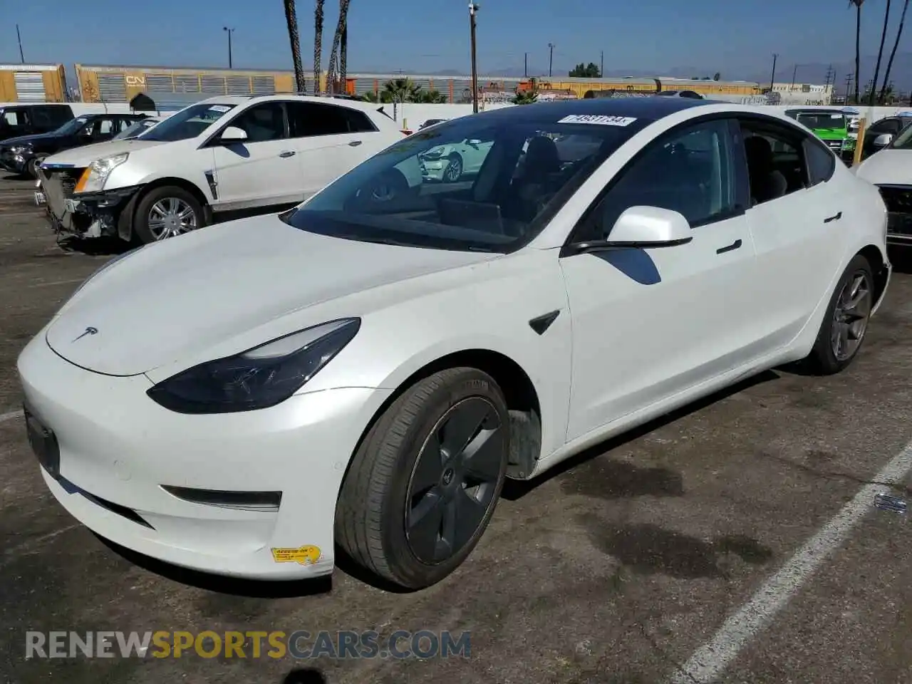 1 fotografías del automóvil dañado 5YJ3E1EA8MF091211 TESLA MODEL 3 2021