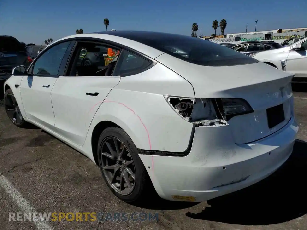 2 fotografías del automóvil dañado 5YJ3E1EA8MF091211 TESLA MODEL 3 2021