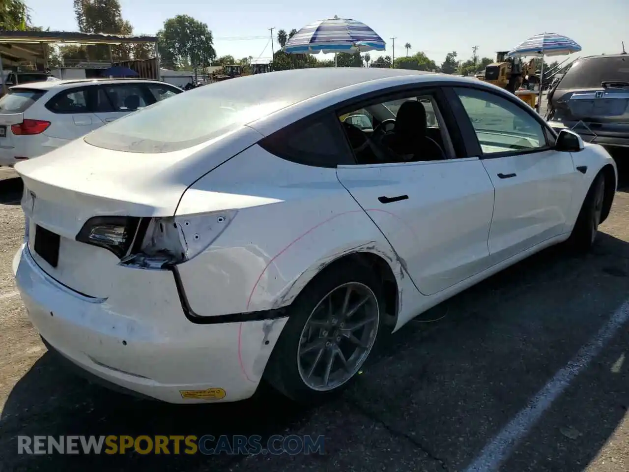 3 fotografías del automóvil dañado 5YJ3E1EA8MF091211 TESLA MODEL 3 2021