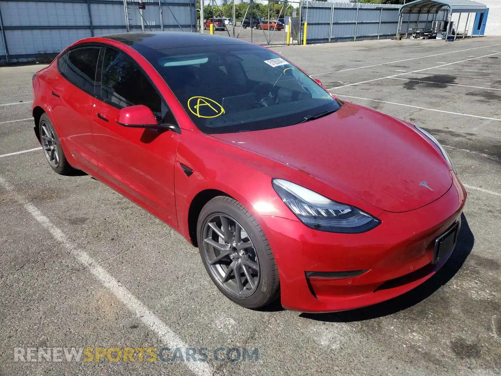 1 Фотография поврежденного автомобиля 5YJ3E1EA8MF843182 TESLA MODEL 3 2021
